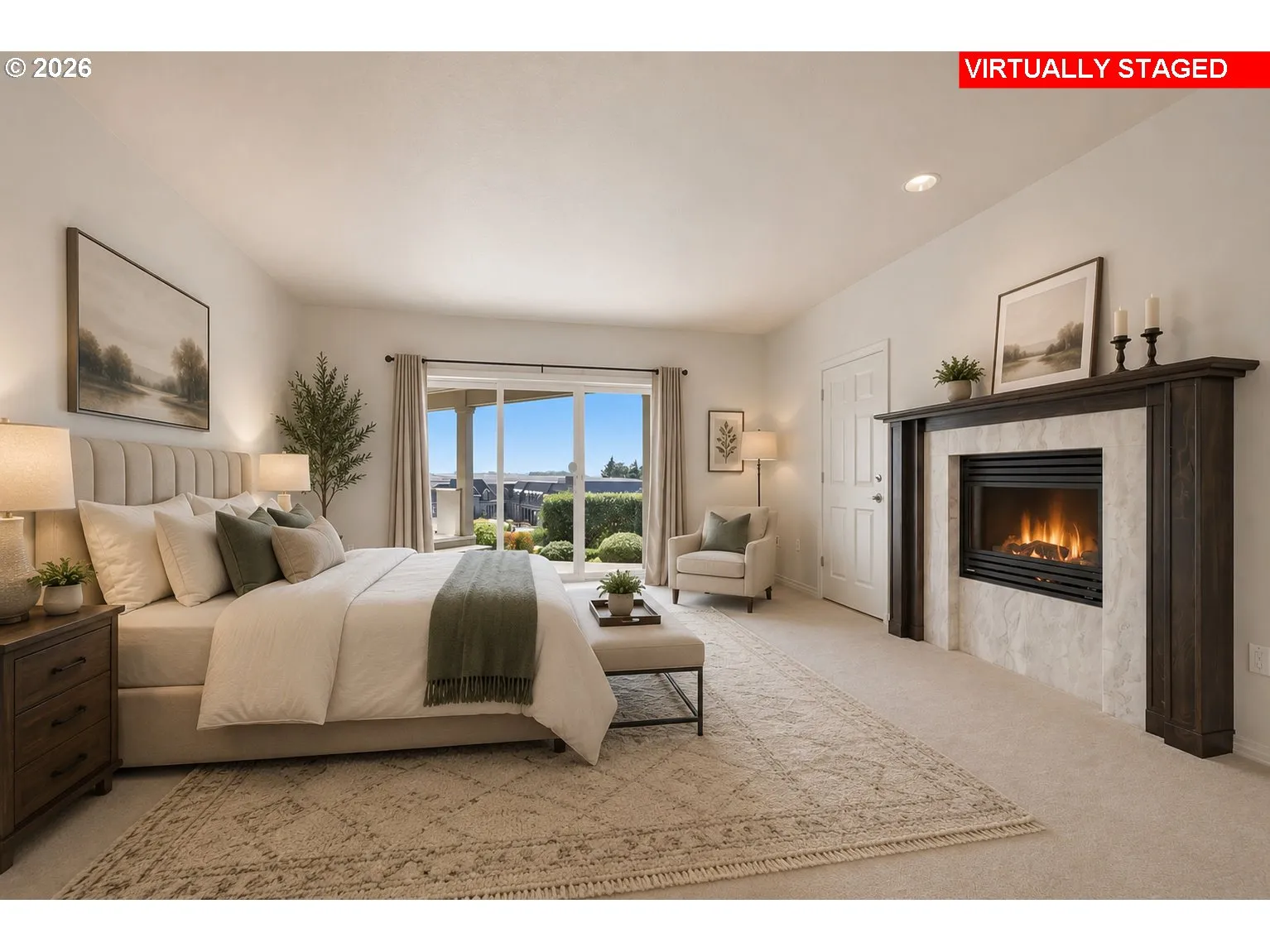 Bedroom, Primary #2-Fireplace
