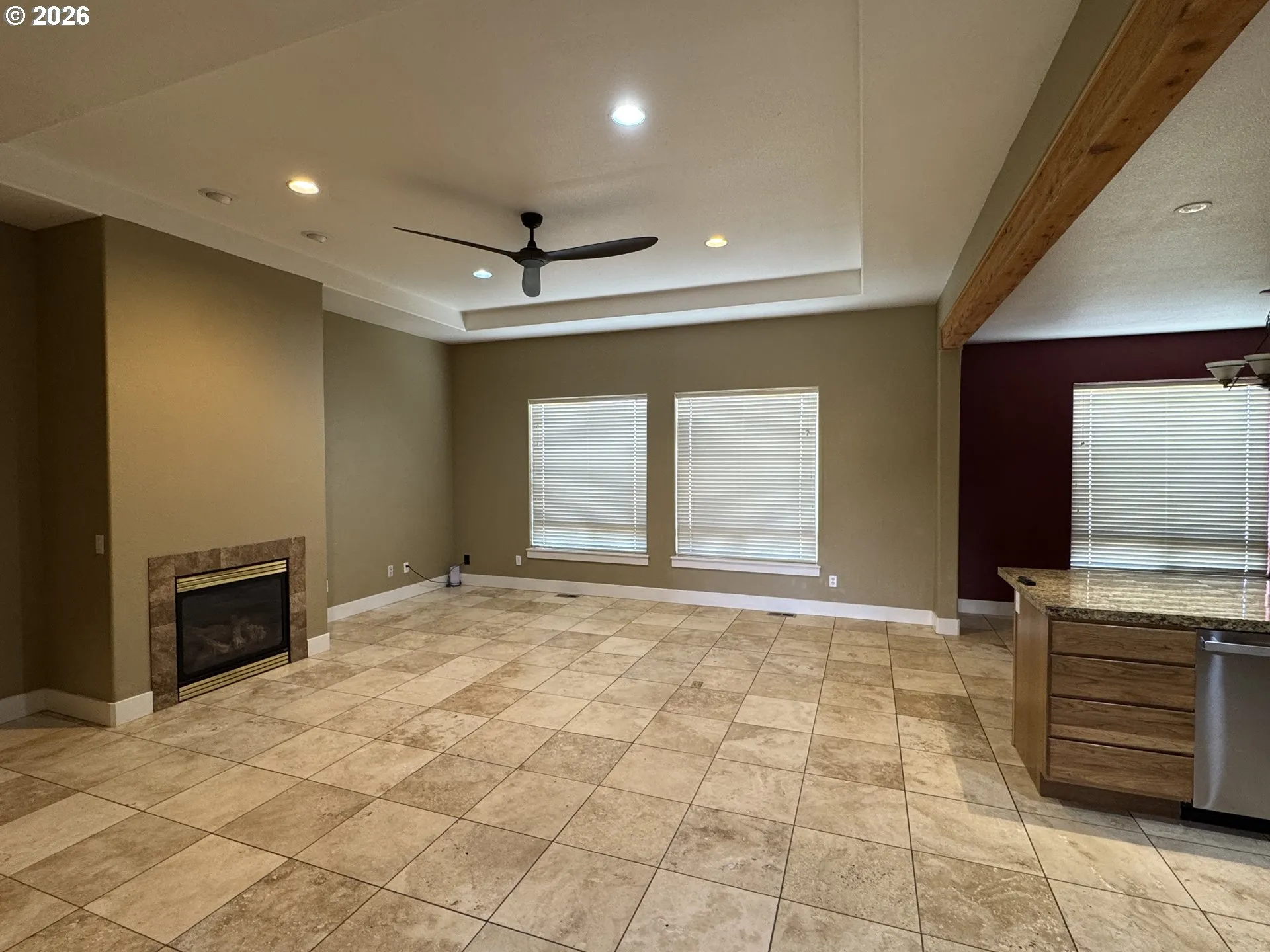 Living Room/Dining Room-Coffered Ceilings