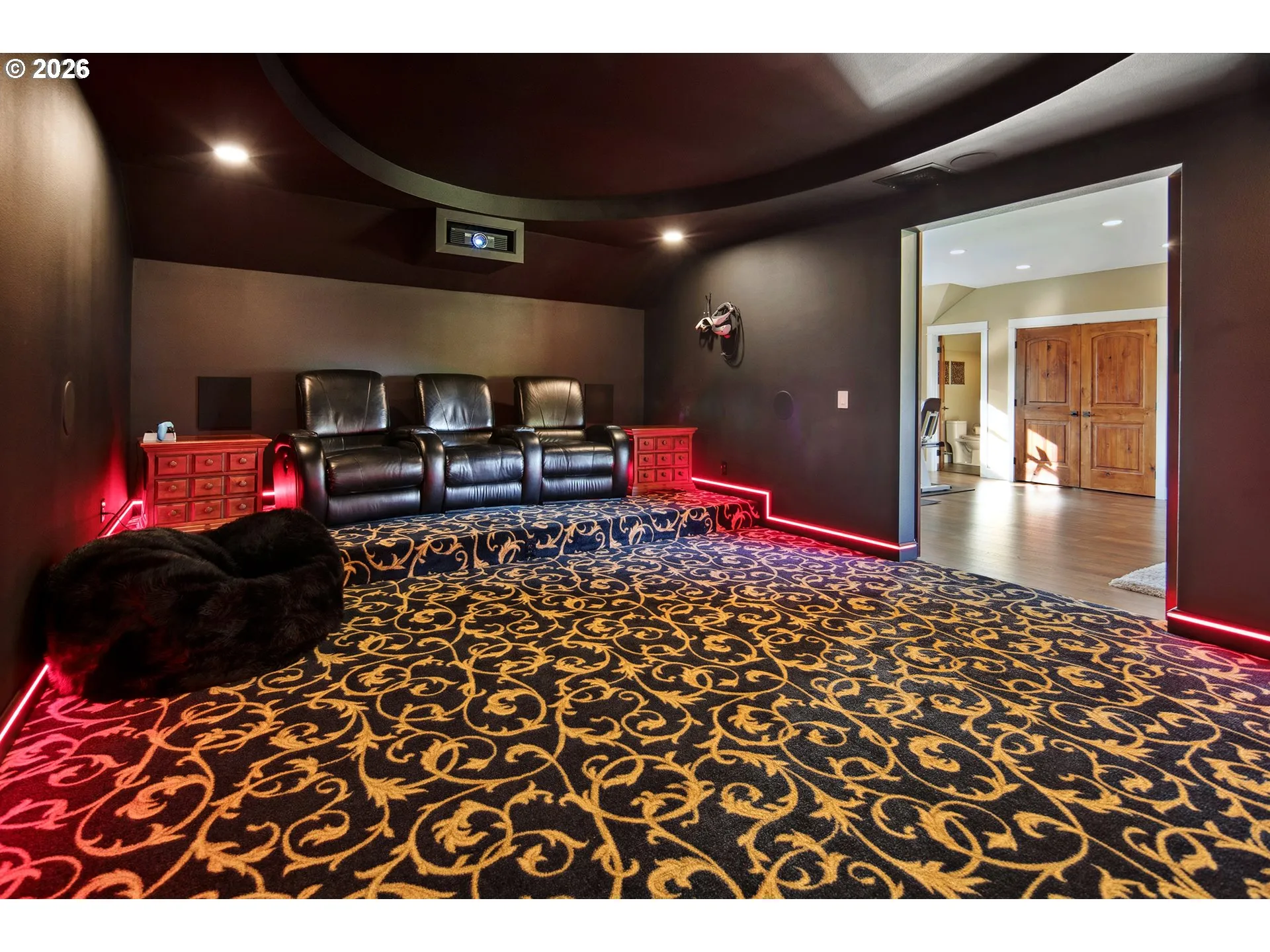 Media Room-Coffered Ceilings