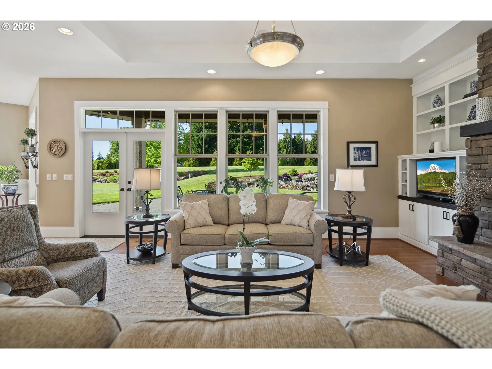 Living Room-Coffered Ceilings