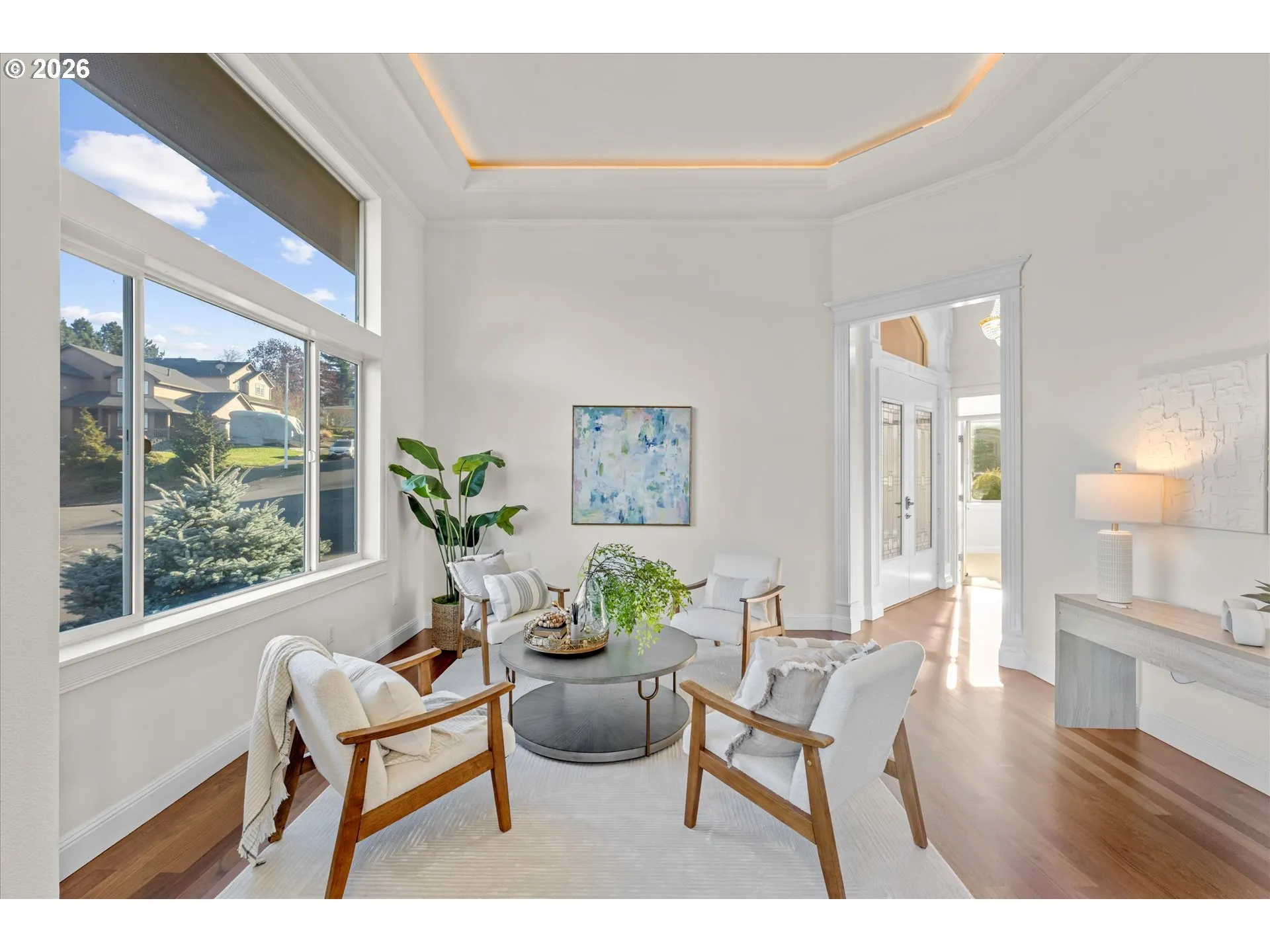 Living Room-Coffered Ceilings