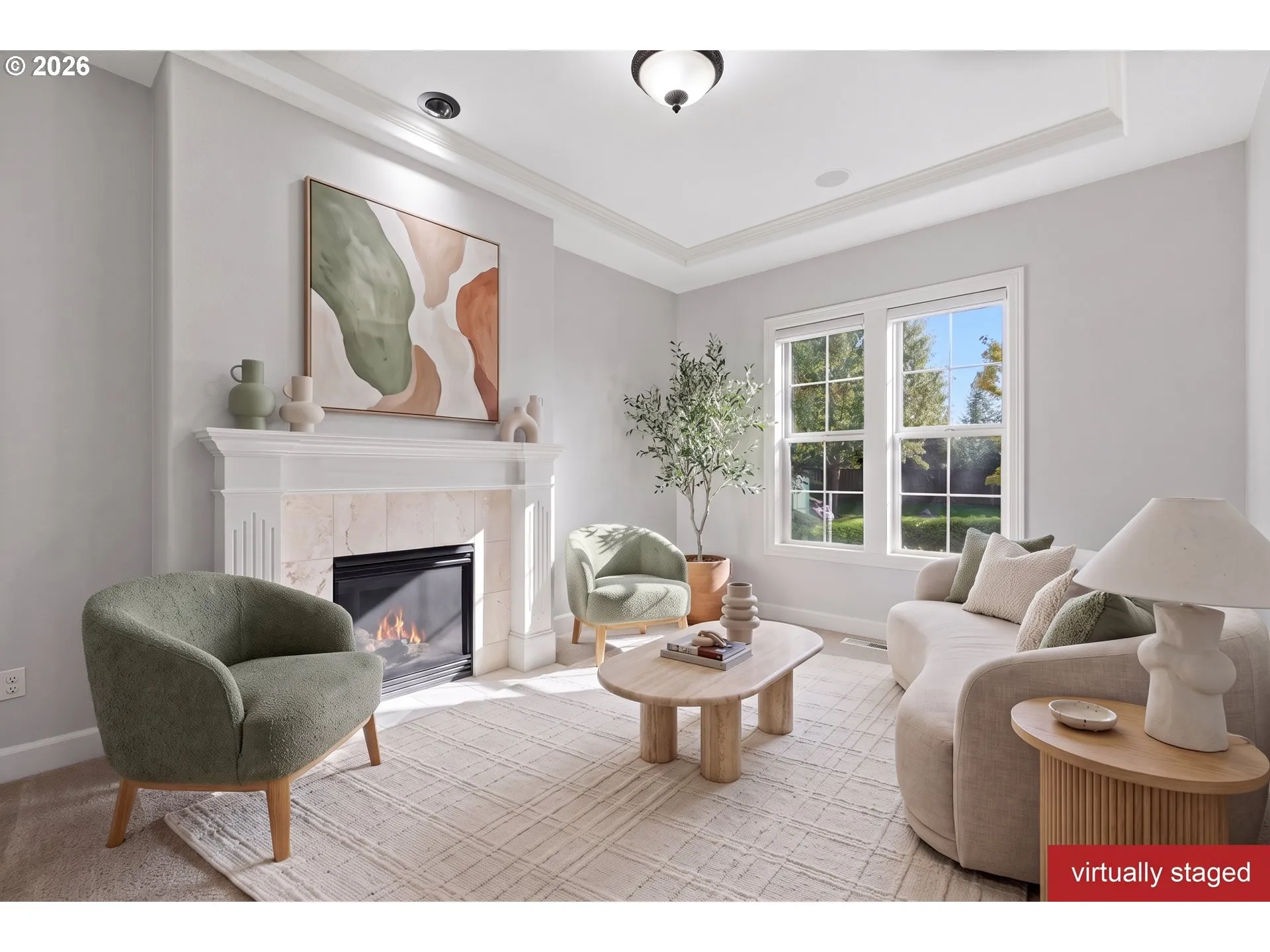 Living Room-Coffered Ceilings