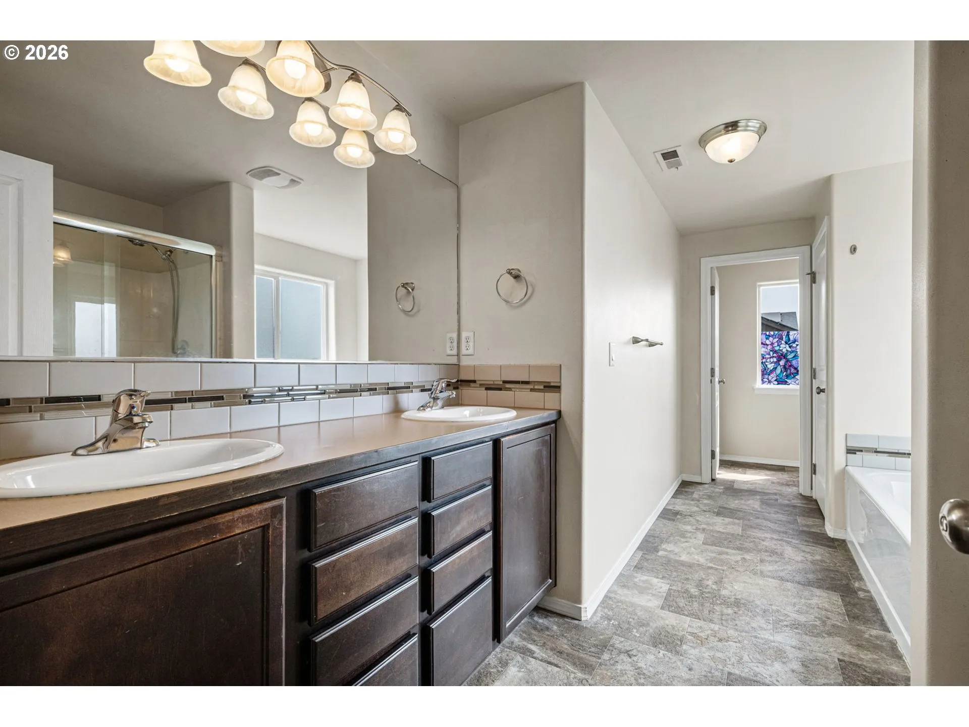 Bathroom, Attached-Double Sinks