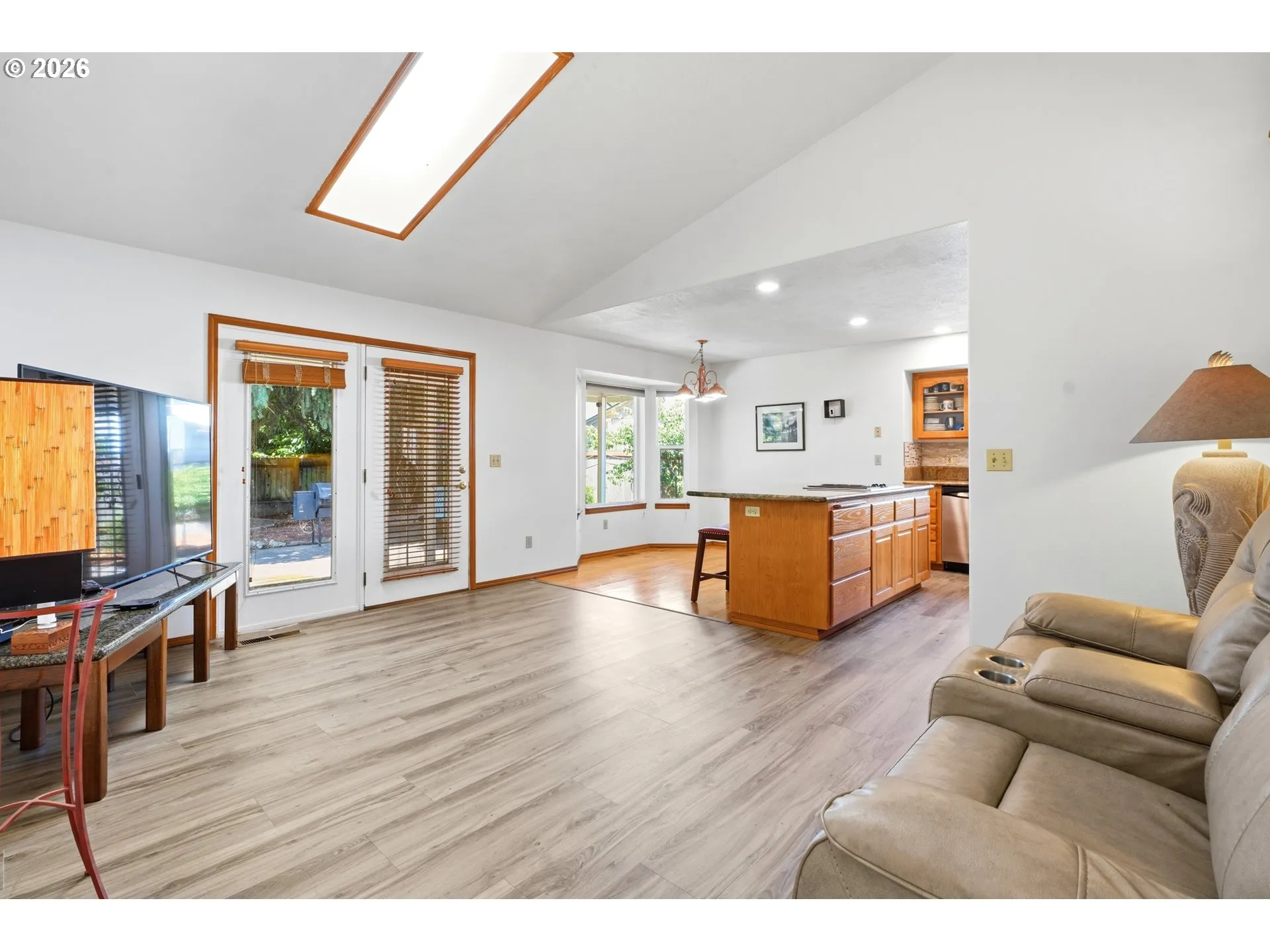 Kitchen/Family Room-Coffered Ceilings