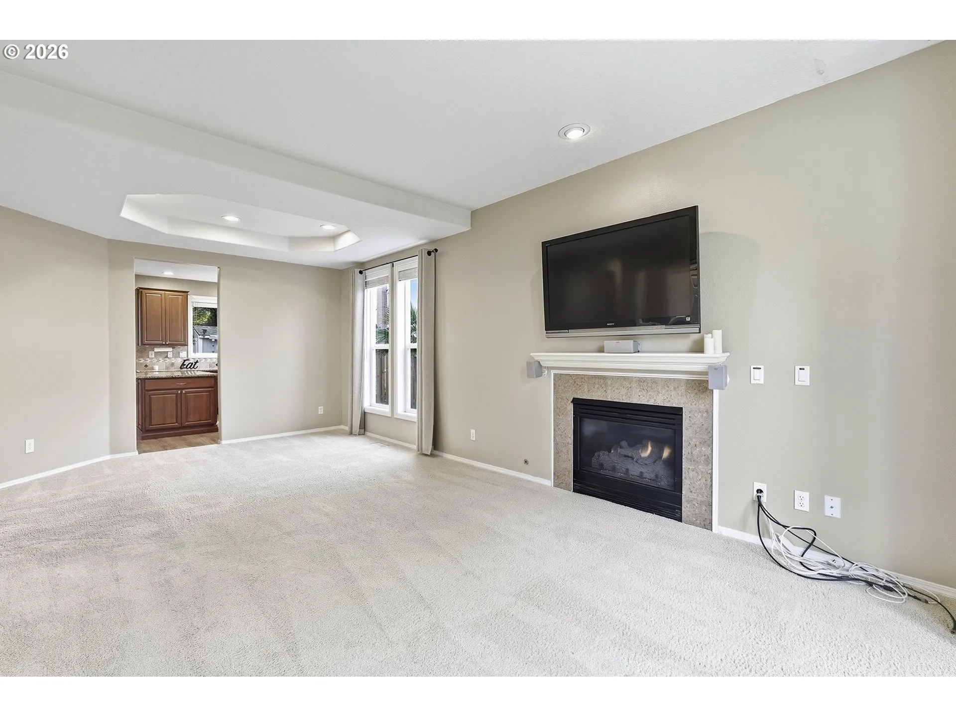 Living Room/Dining Room-Coffered Ceilings