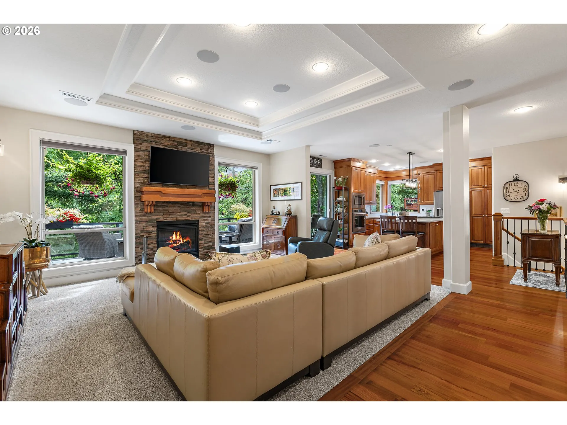 Living Room-Coffered Ceilings