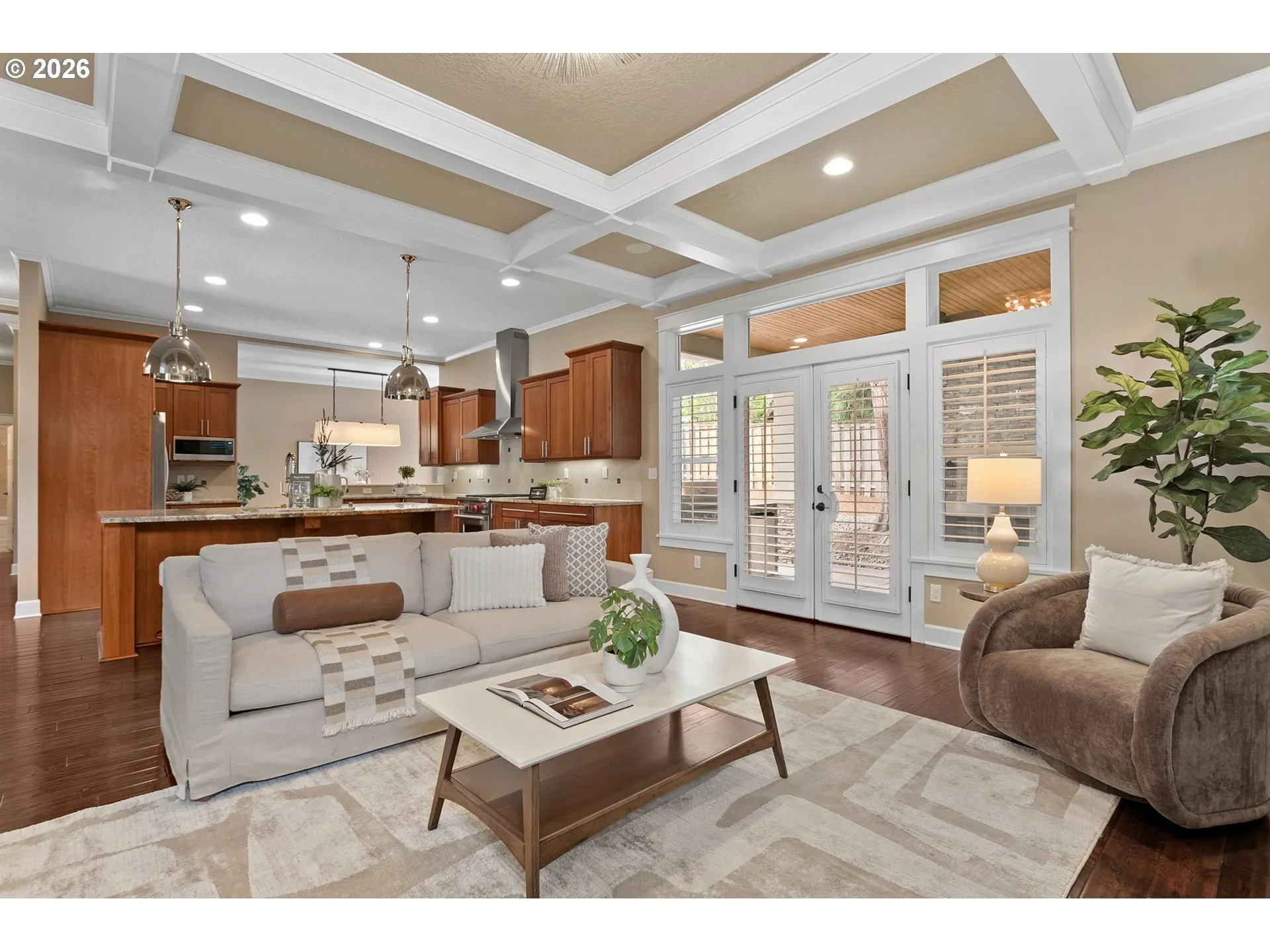 Great Room-Coffered Ceilings