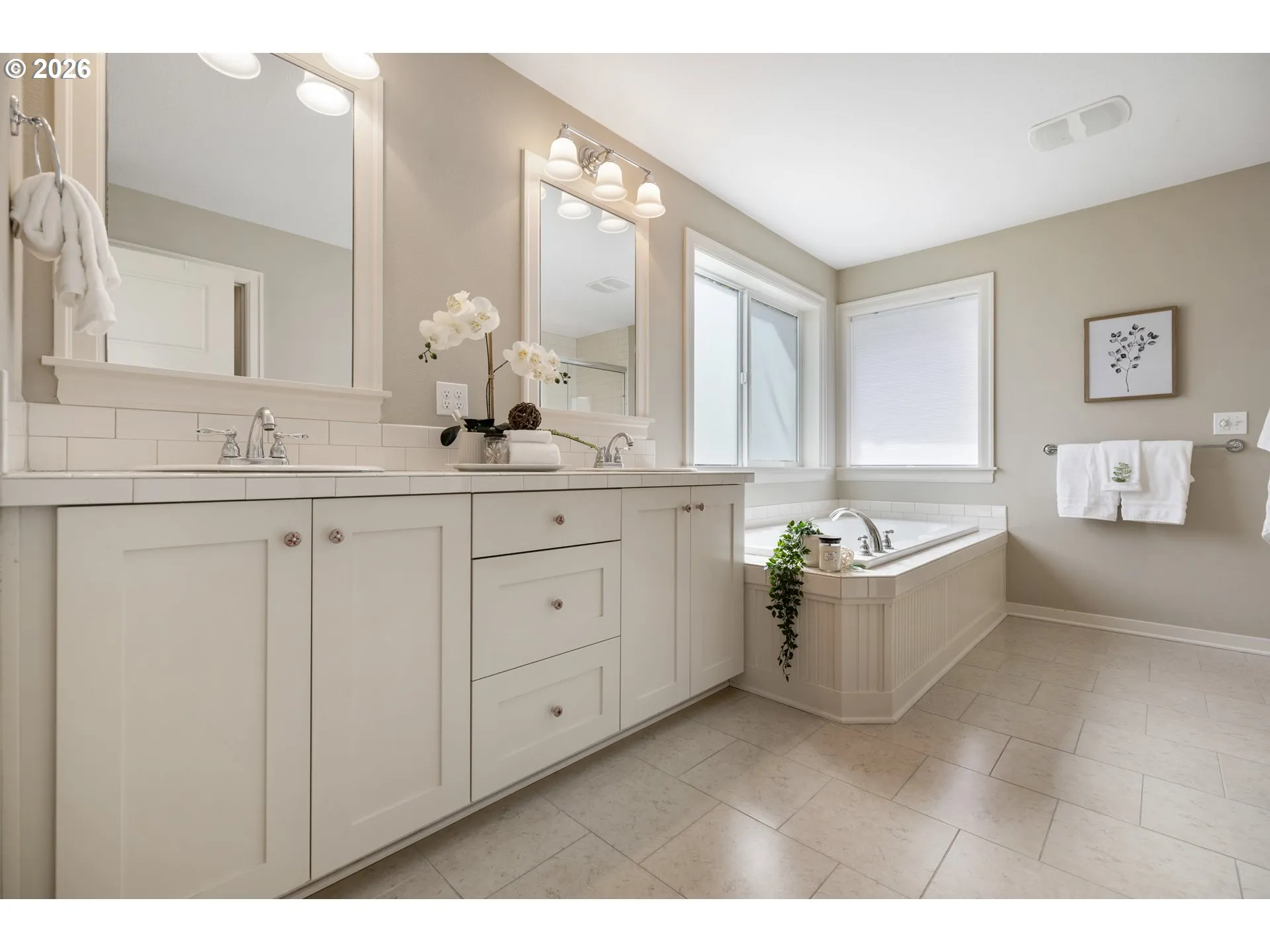 Bathroom, Attached-Double Sinks