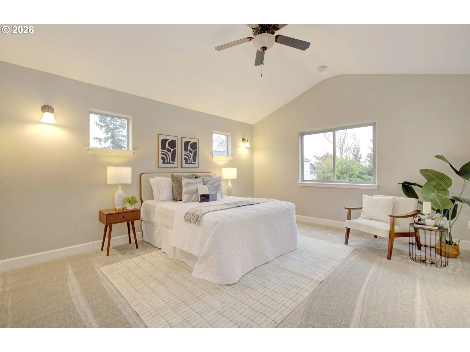 Bedroom, Primary-Vaulted Ceilings