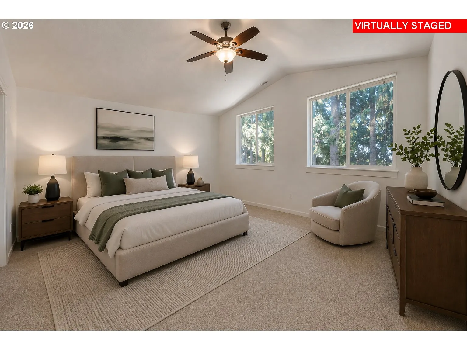 Bedroom, Owner's Suite-Vaulted Ceilings