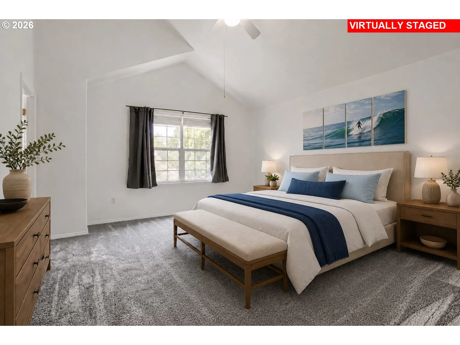 Bedroom, Primary-Vaulted Ceilings
