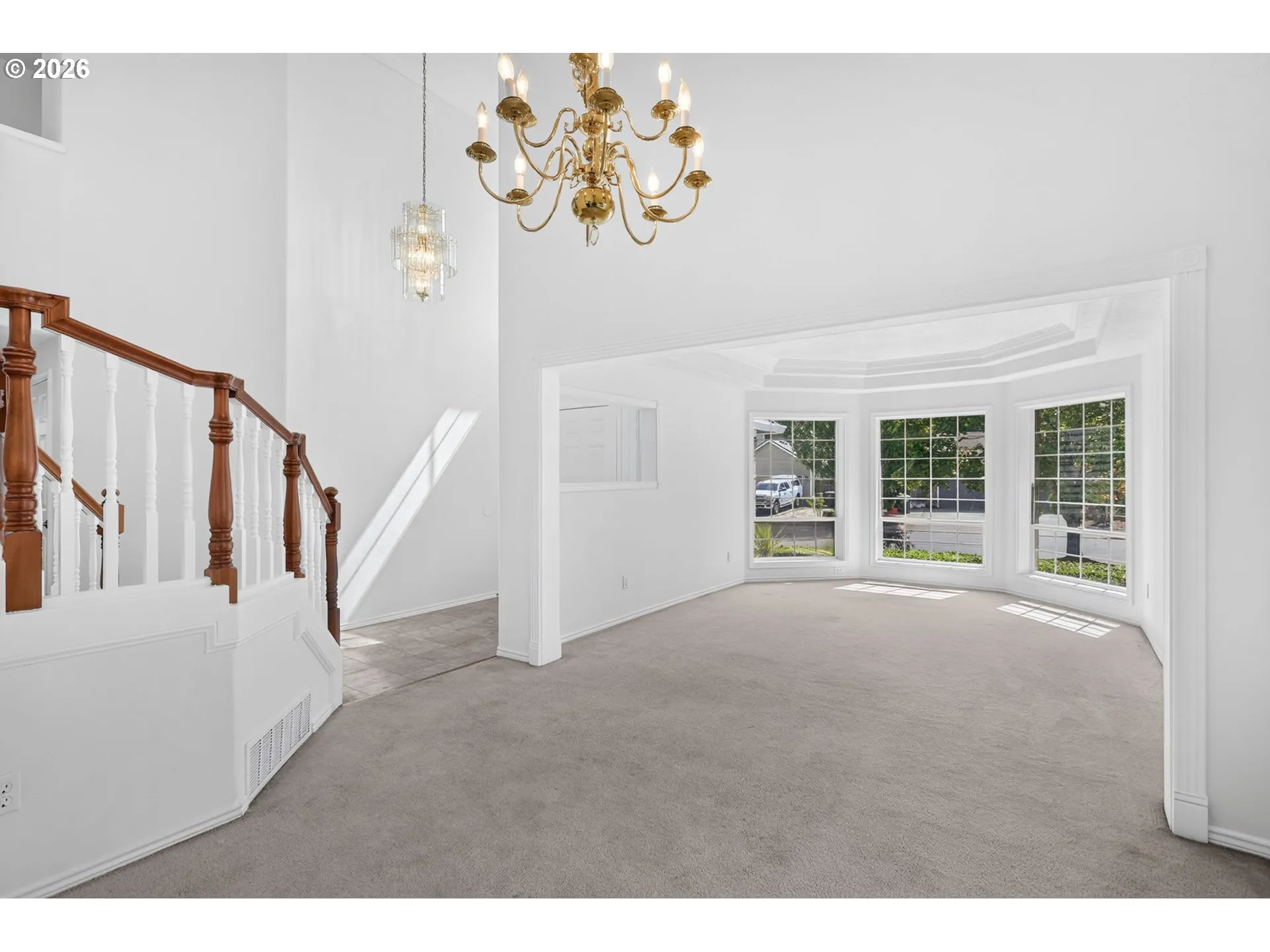 Living Room/Dining Room-Coffered Ceilings