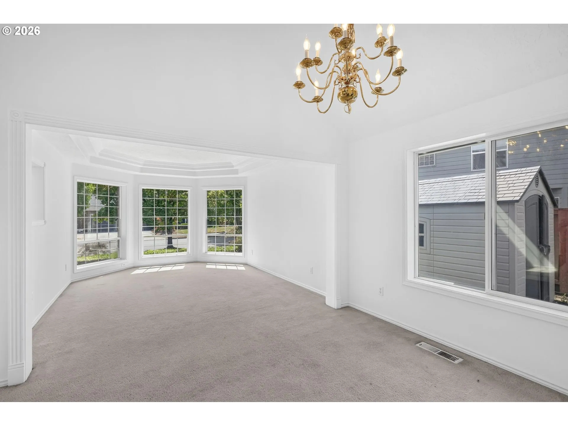 Living Room/Dining Room-Coffered Ceilings
