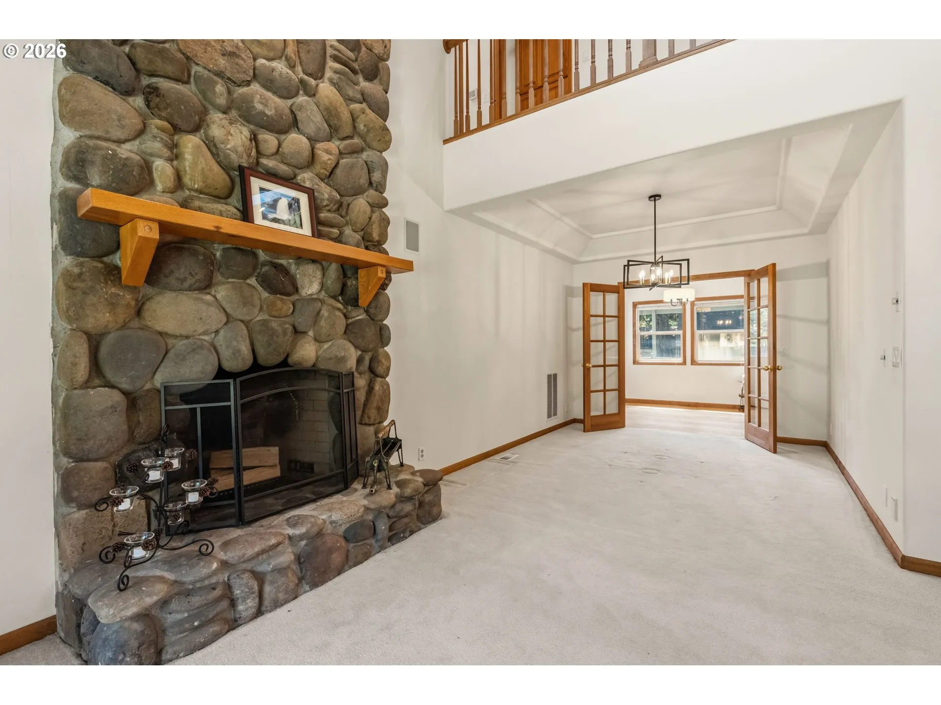 Living Room/Dining Room-Coffered Ceilings