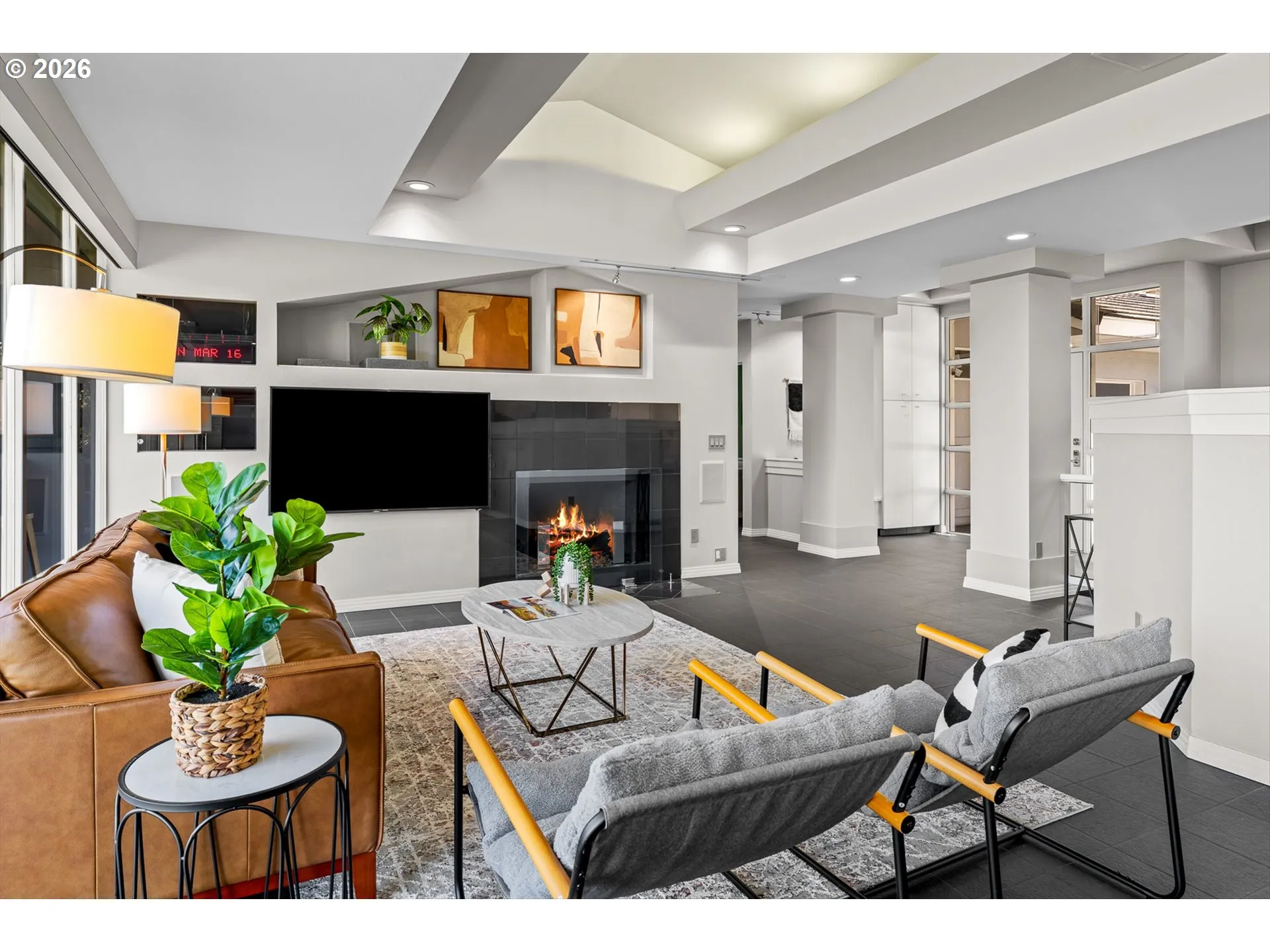 Living Room-Coffered Ceilings