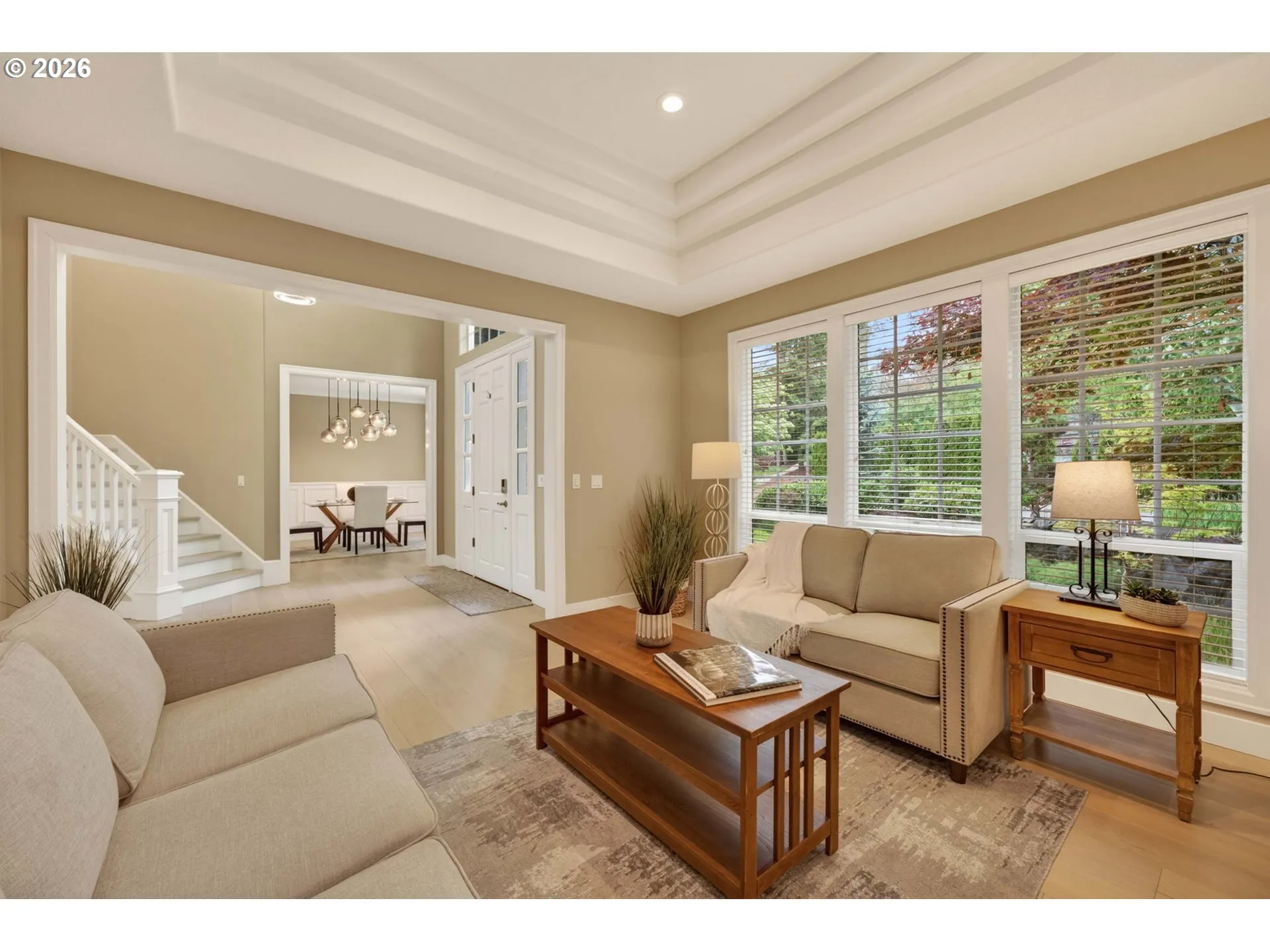 Living Room-Coffered Ceilings