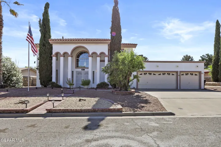 Front of Property with 3 car garage
