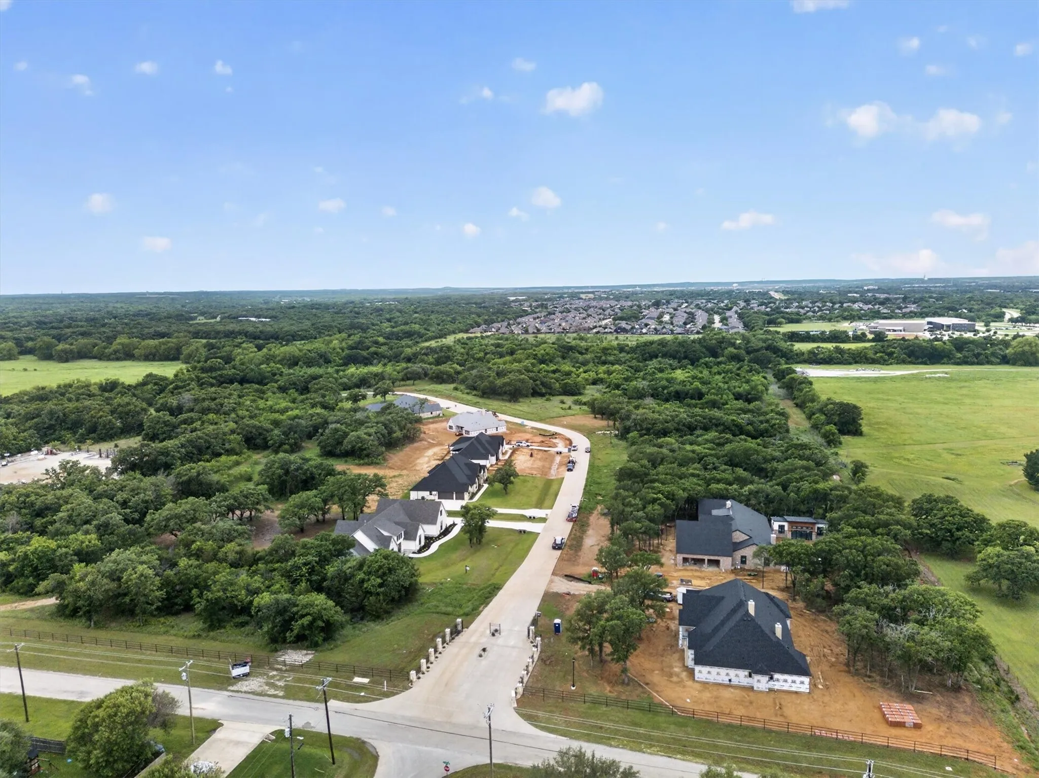Expansive aerial showcasing a developing residential community