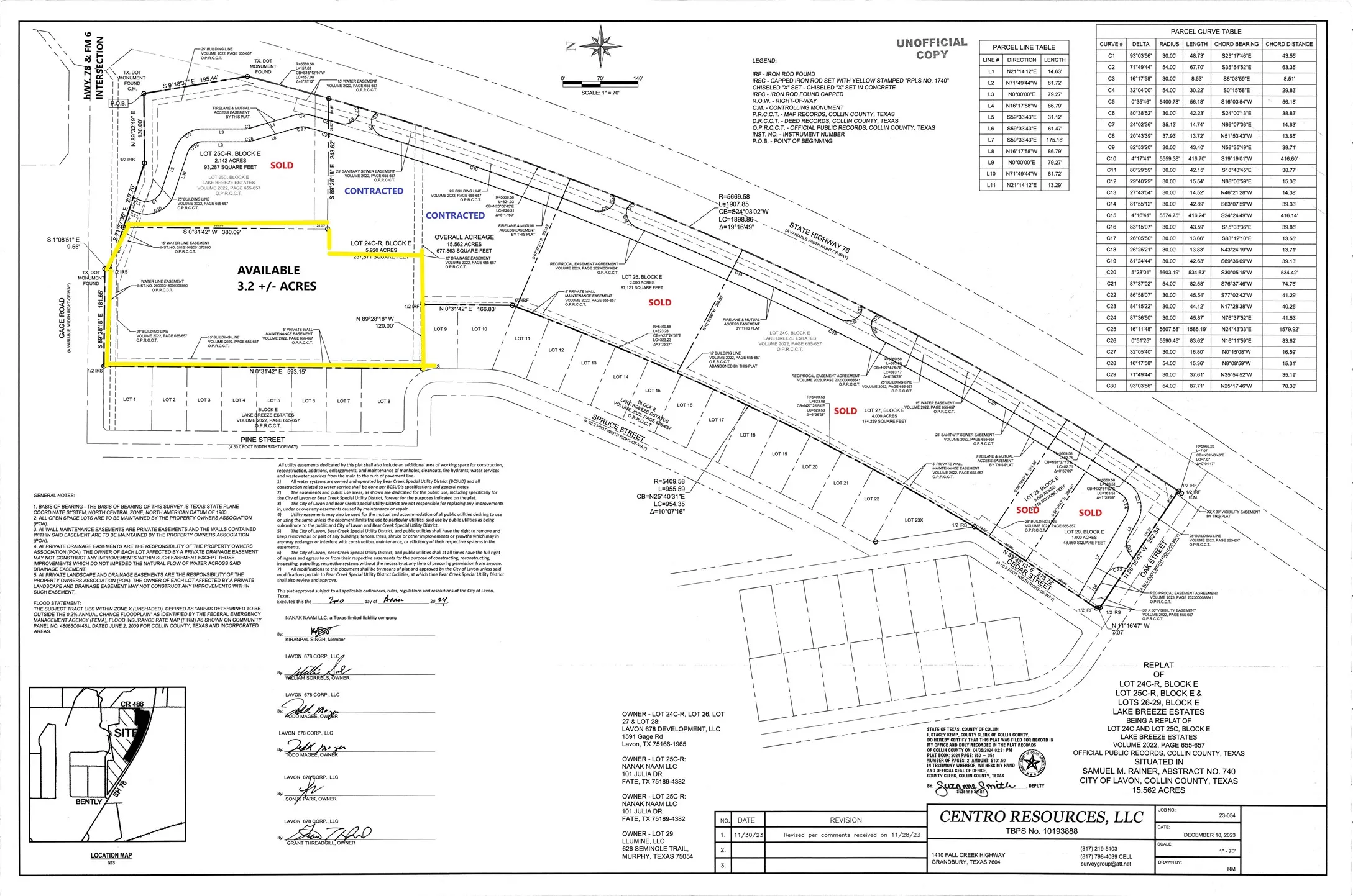 Survey Plat. Showing the property boundaries, lot divisions, and parcel data