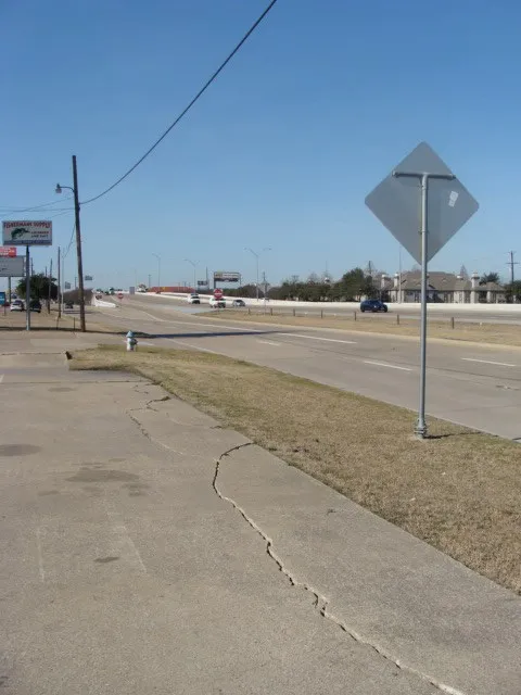 From the parking lot looking towards Dallas, Zion exit at I-30.
