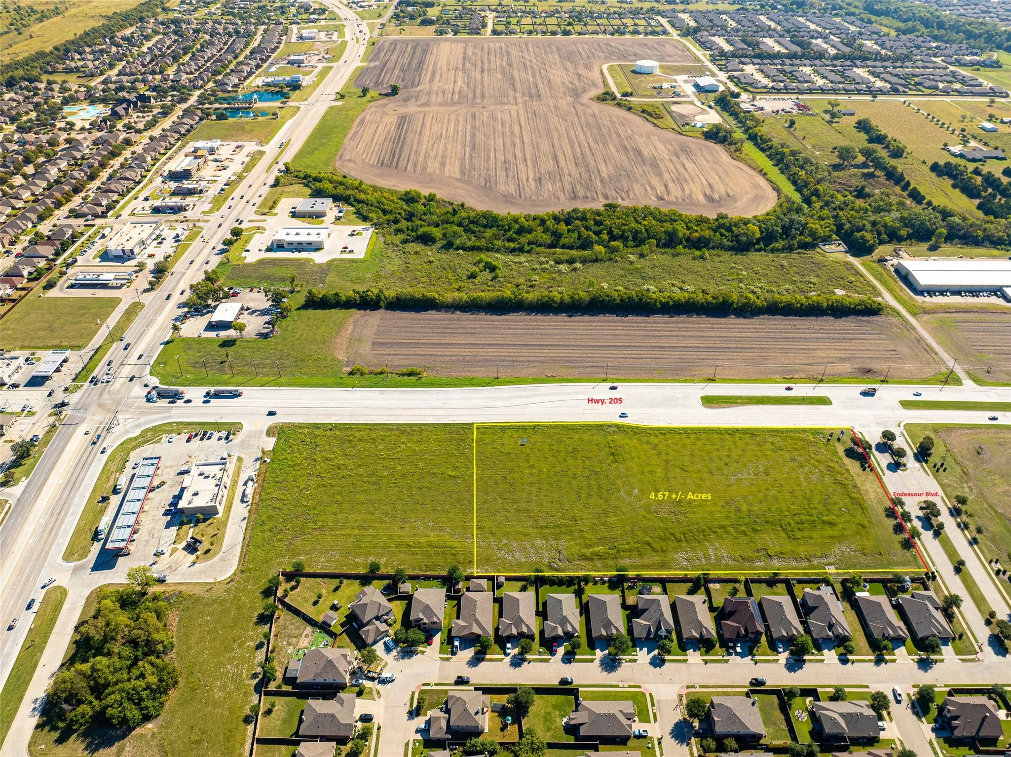 Aerial view of abundant farmland