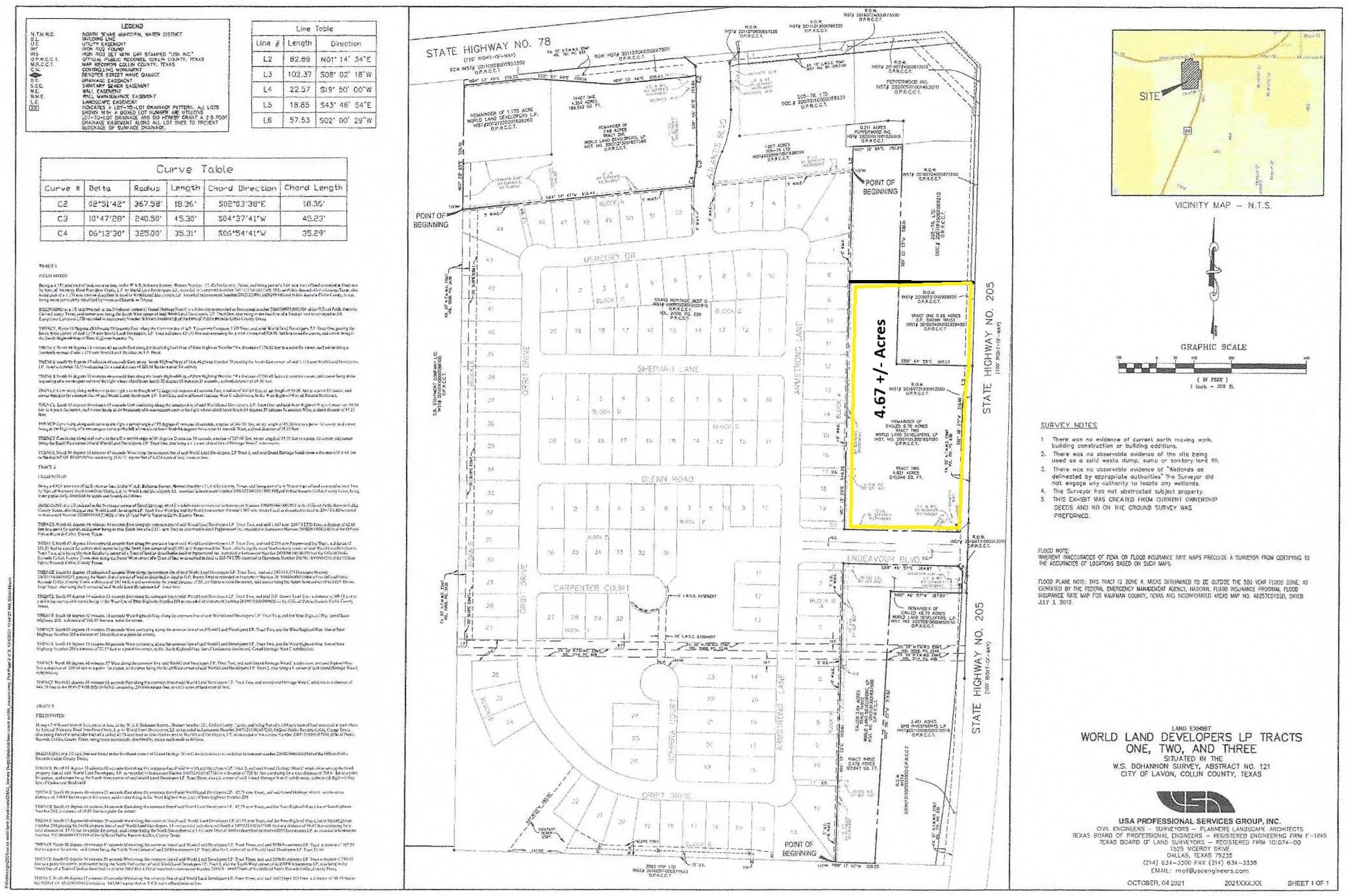 Map showing property parcels