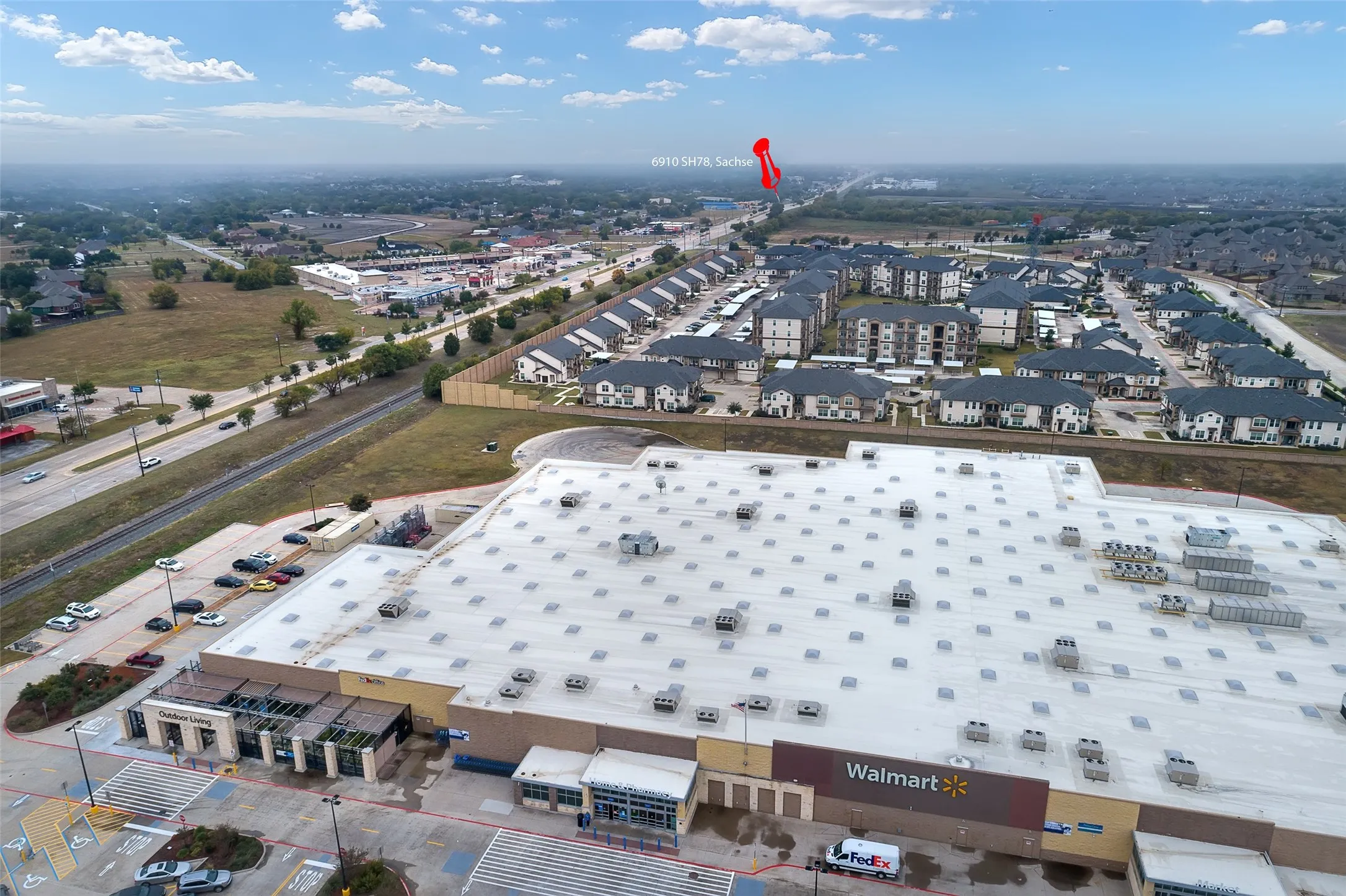 So close to all this development!  New Walmart and rooftops!