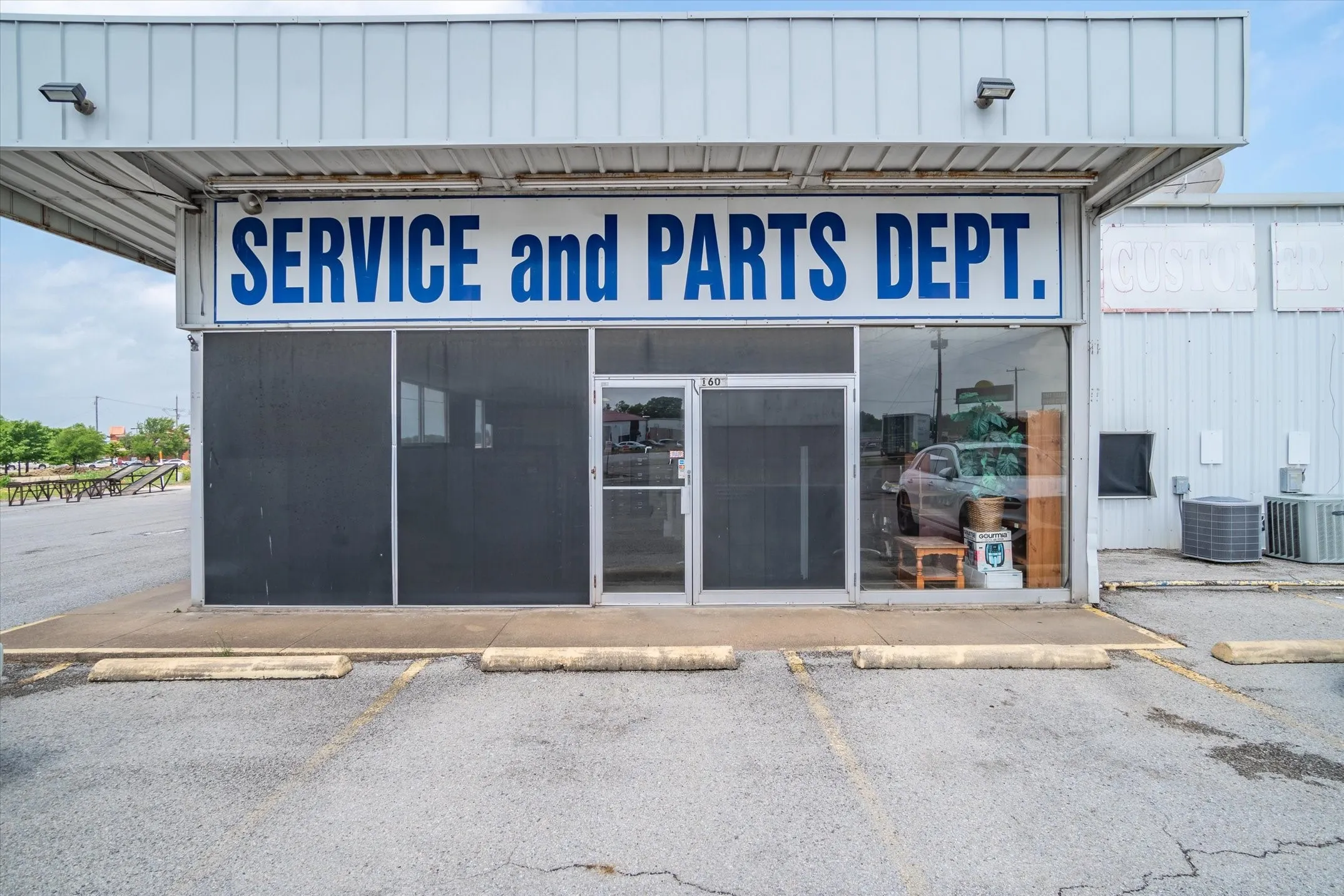 Parts and service building.