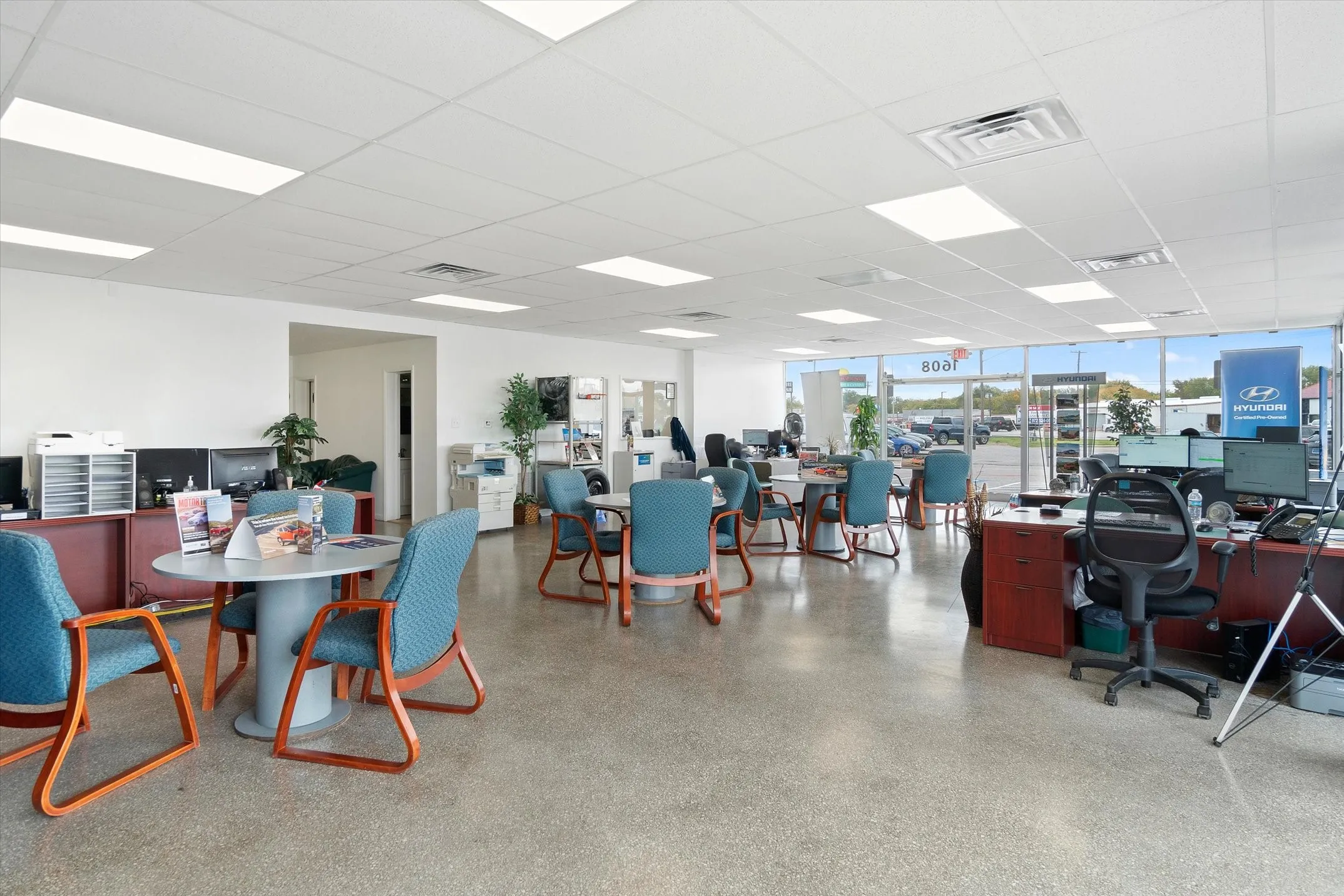 Customer Service and car sales area.