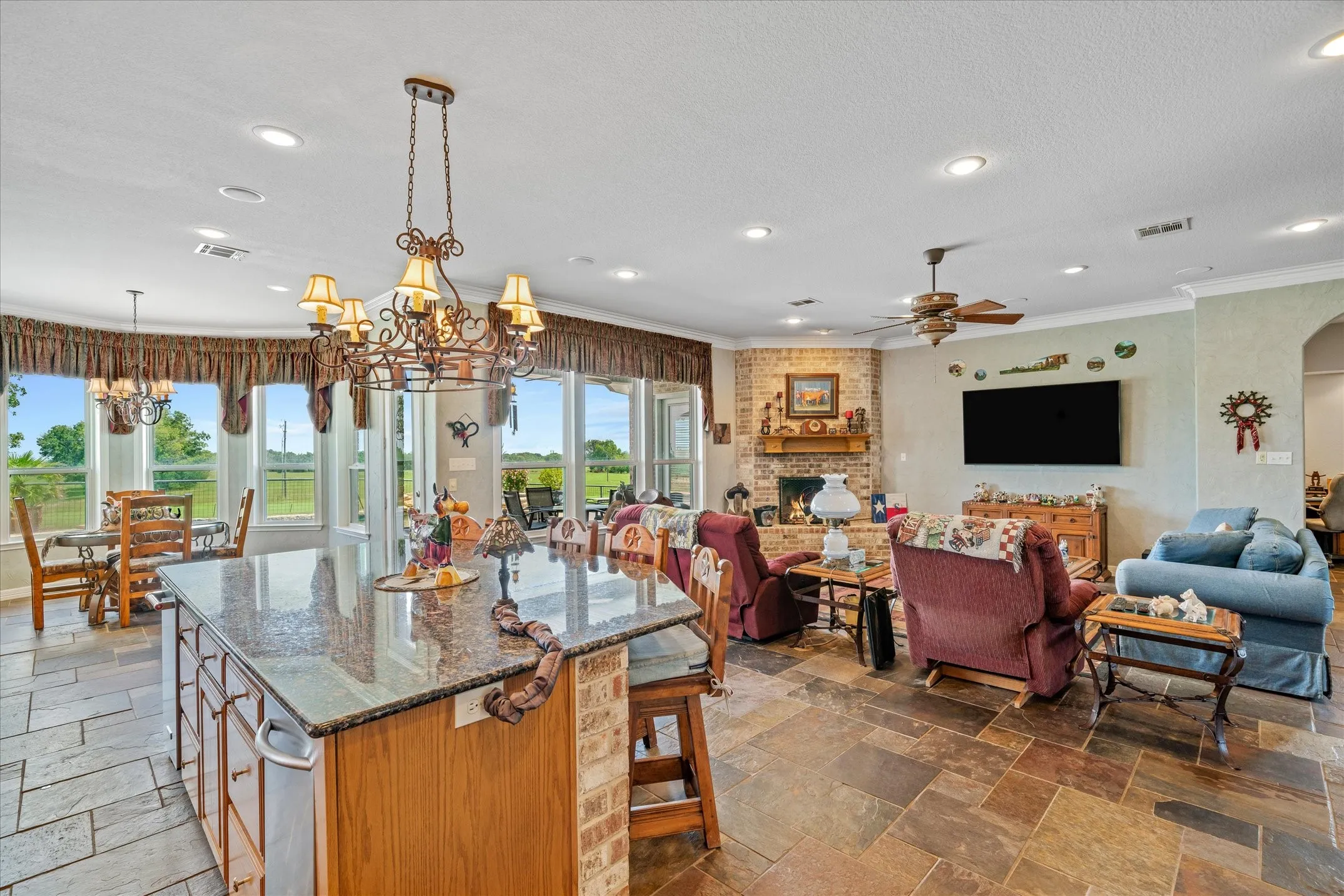 Great room from kitchen