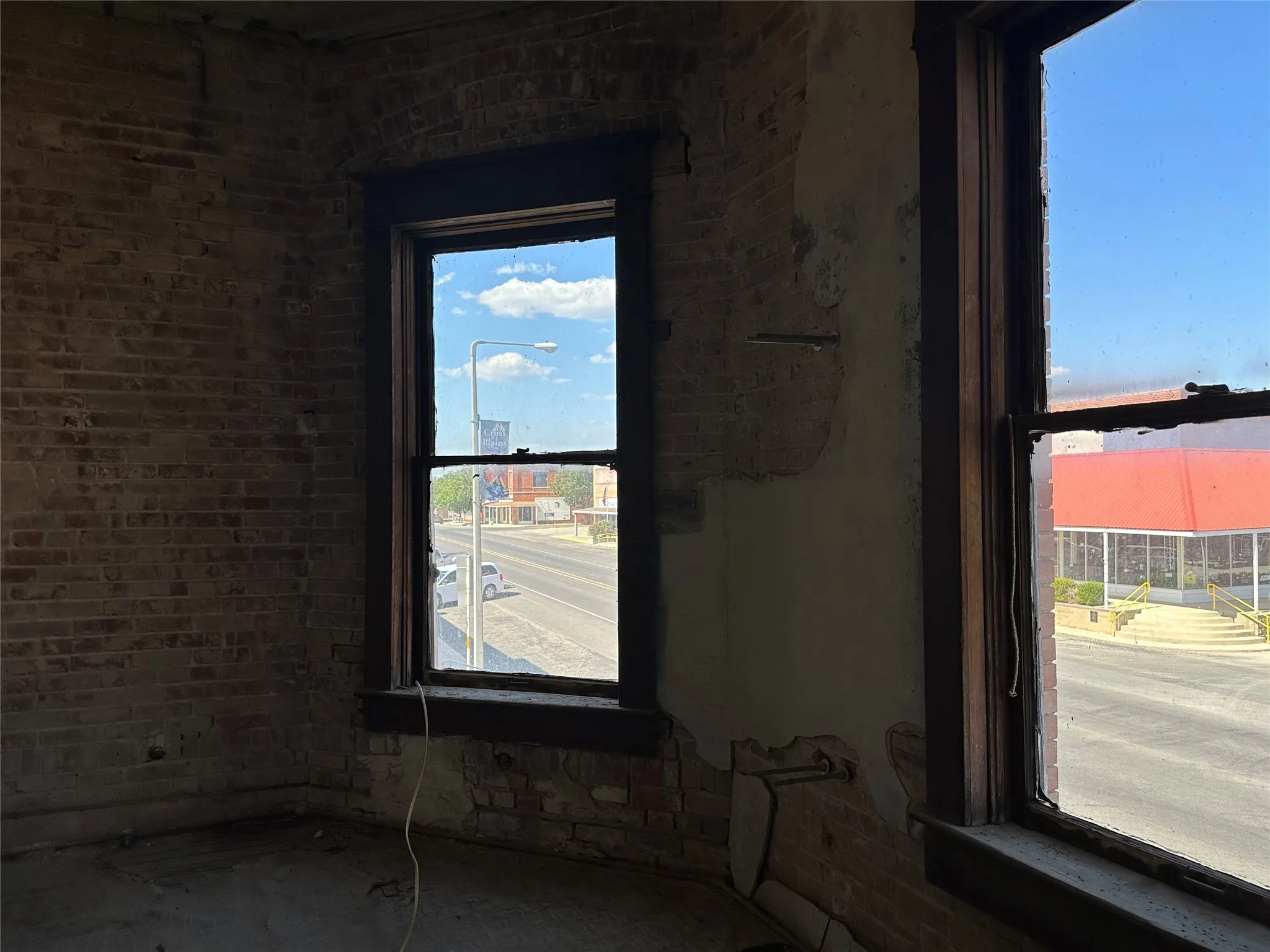 View of main street from upstairs windows