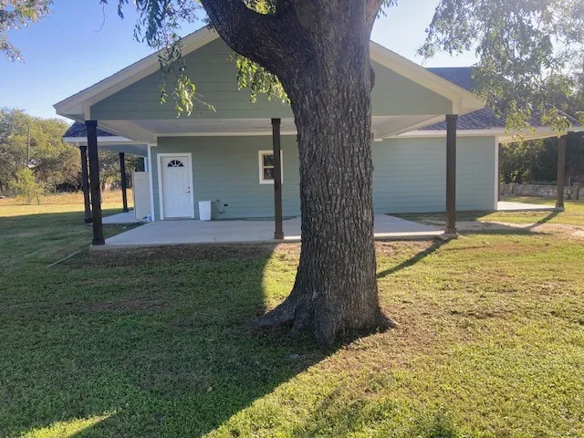 Side view of the carport