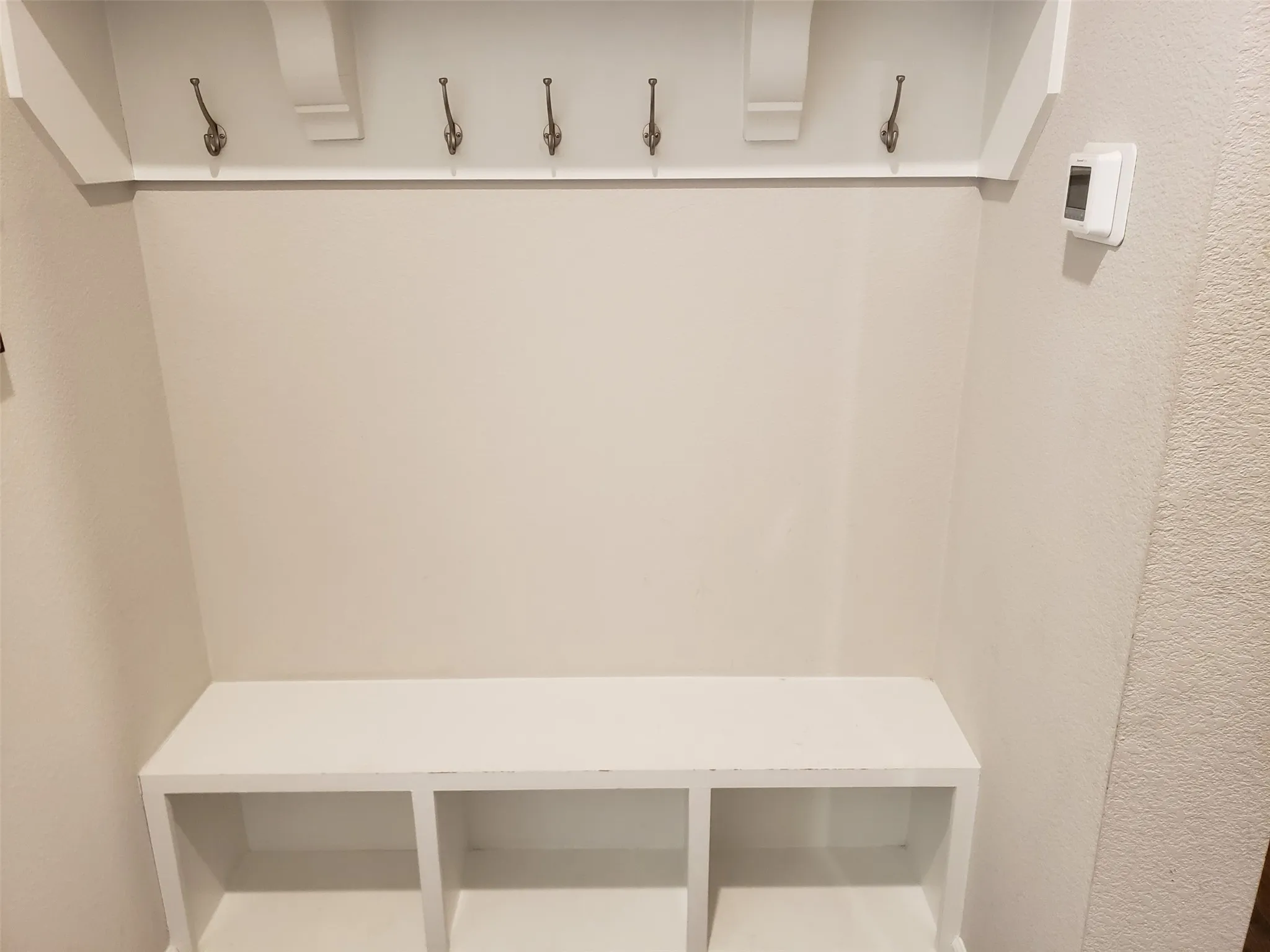 Mudroom with built in shoe storage
