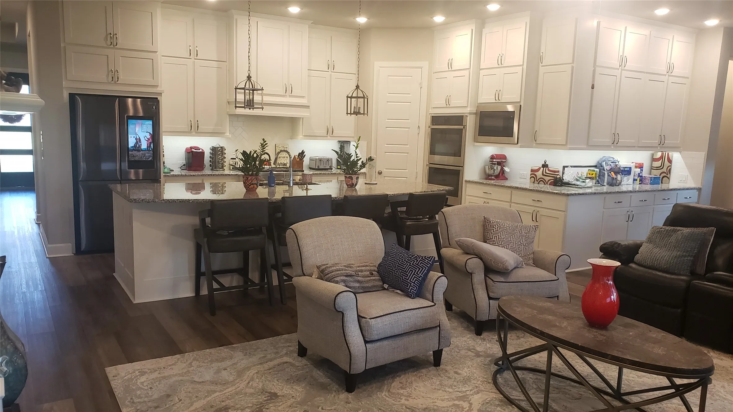 Living with view of kitchen
