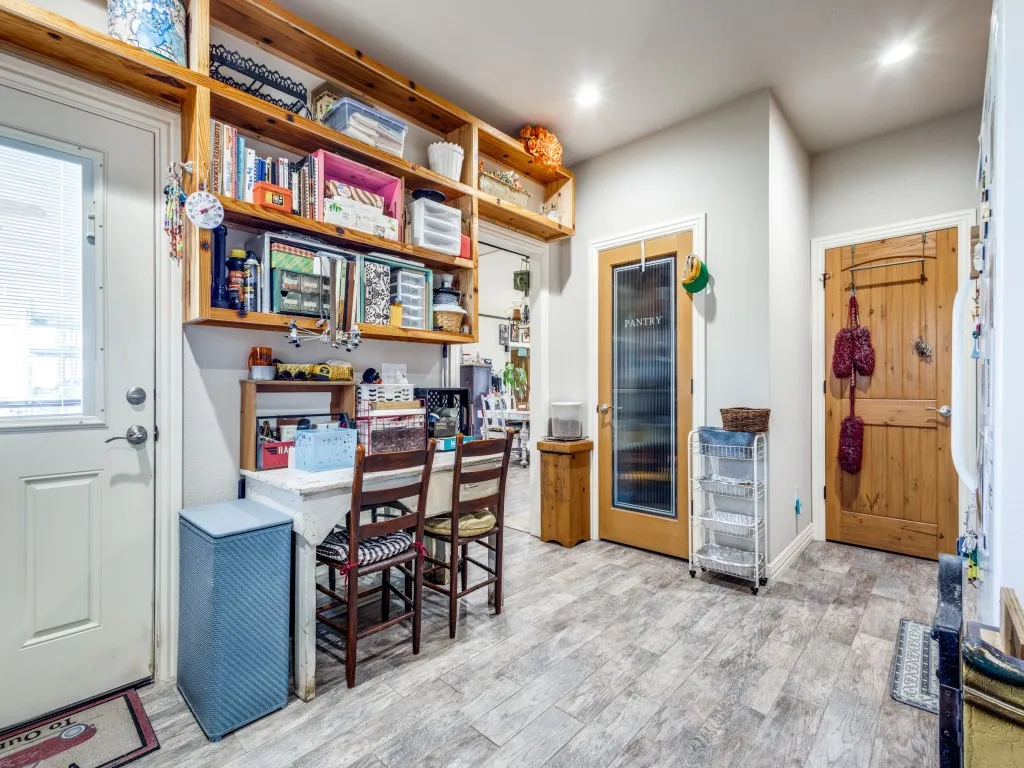 Office featuring light wood-type flooring