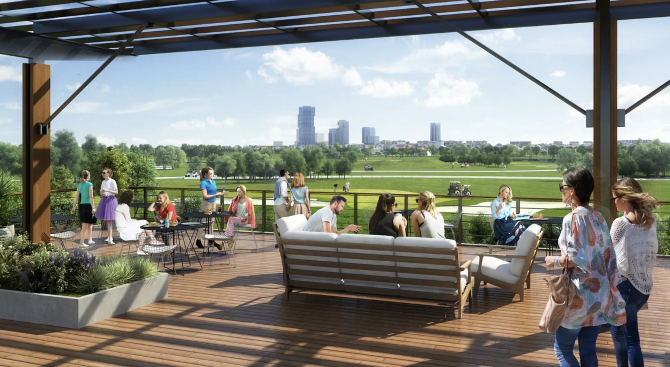 View of patio with a deck and outdoor lounge area