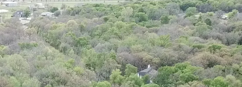 Aerial view of lot area