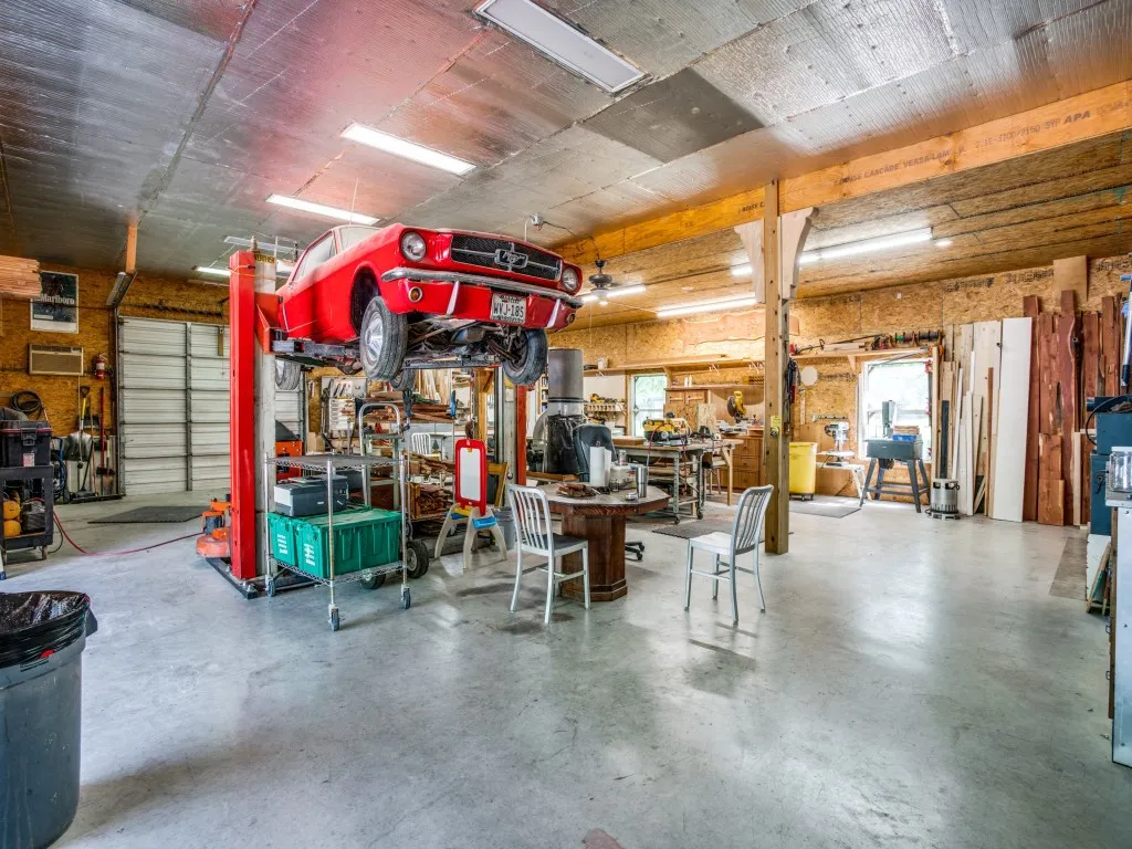 Oversized attached shop with great storage features
