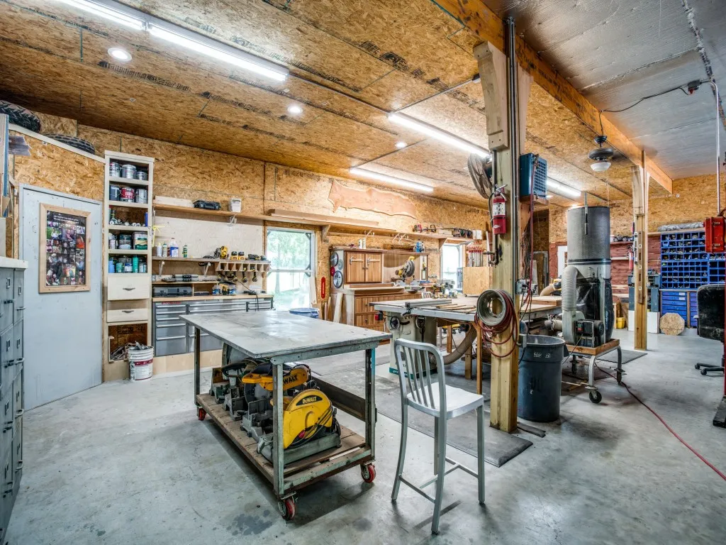 Oversized attached shop with great storage features