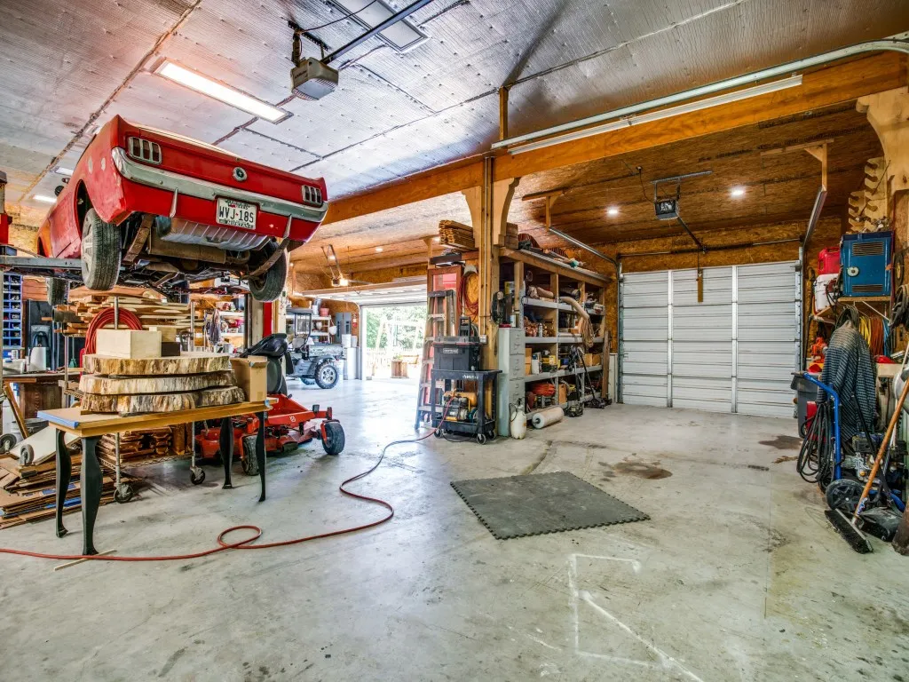 Oversized attached shop with great storage features