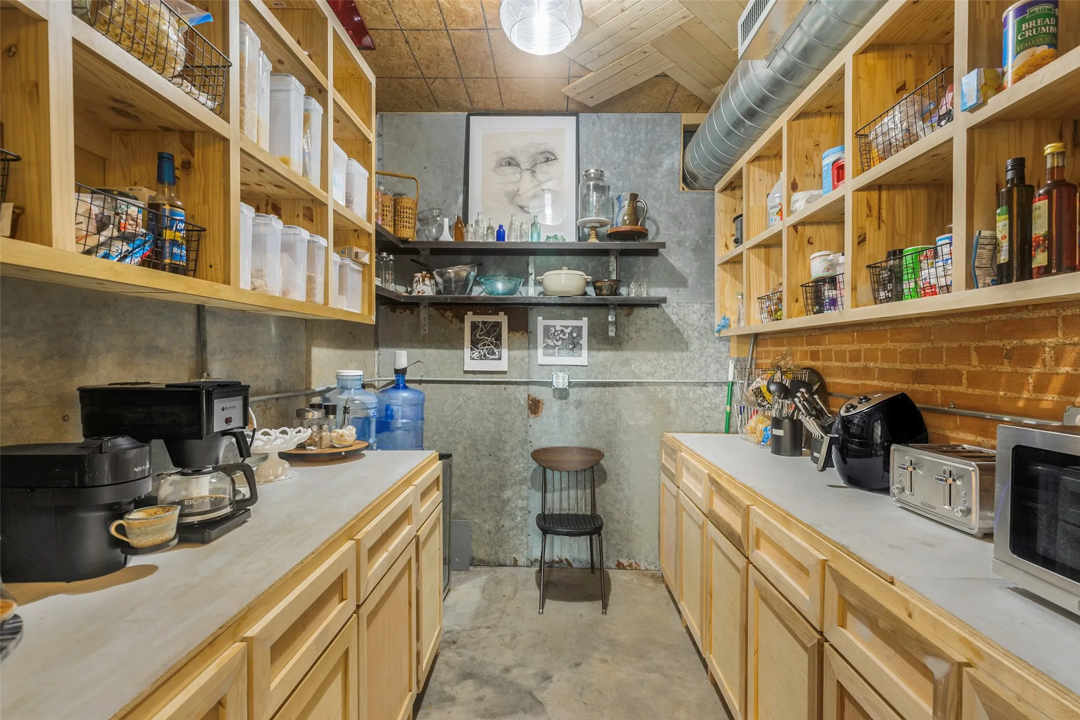 Kitchen featuring wood counters