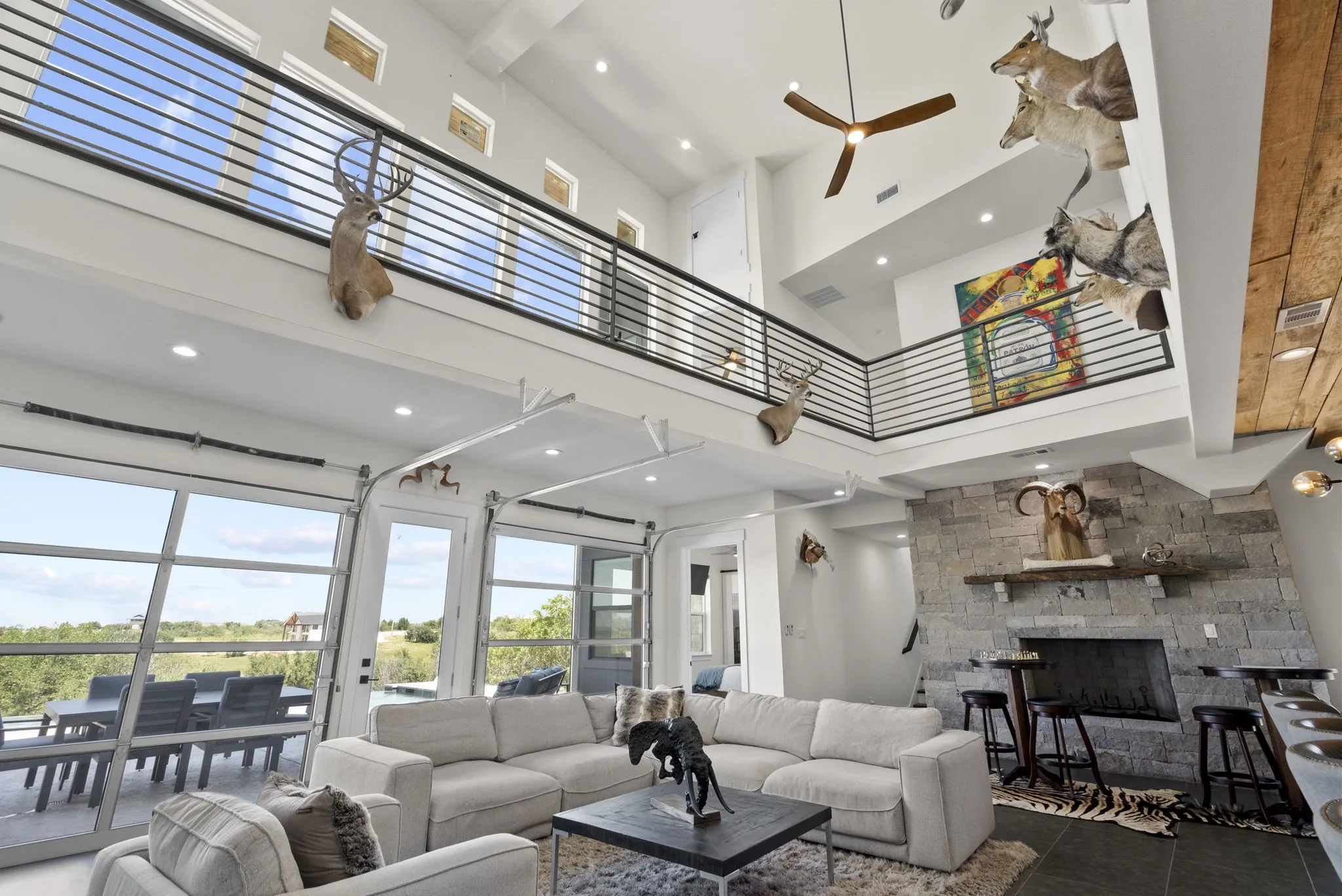 Open to the loft above.