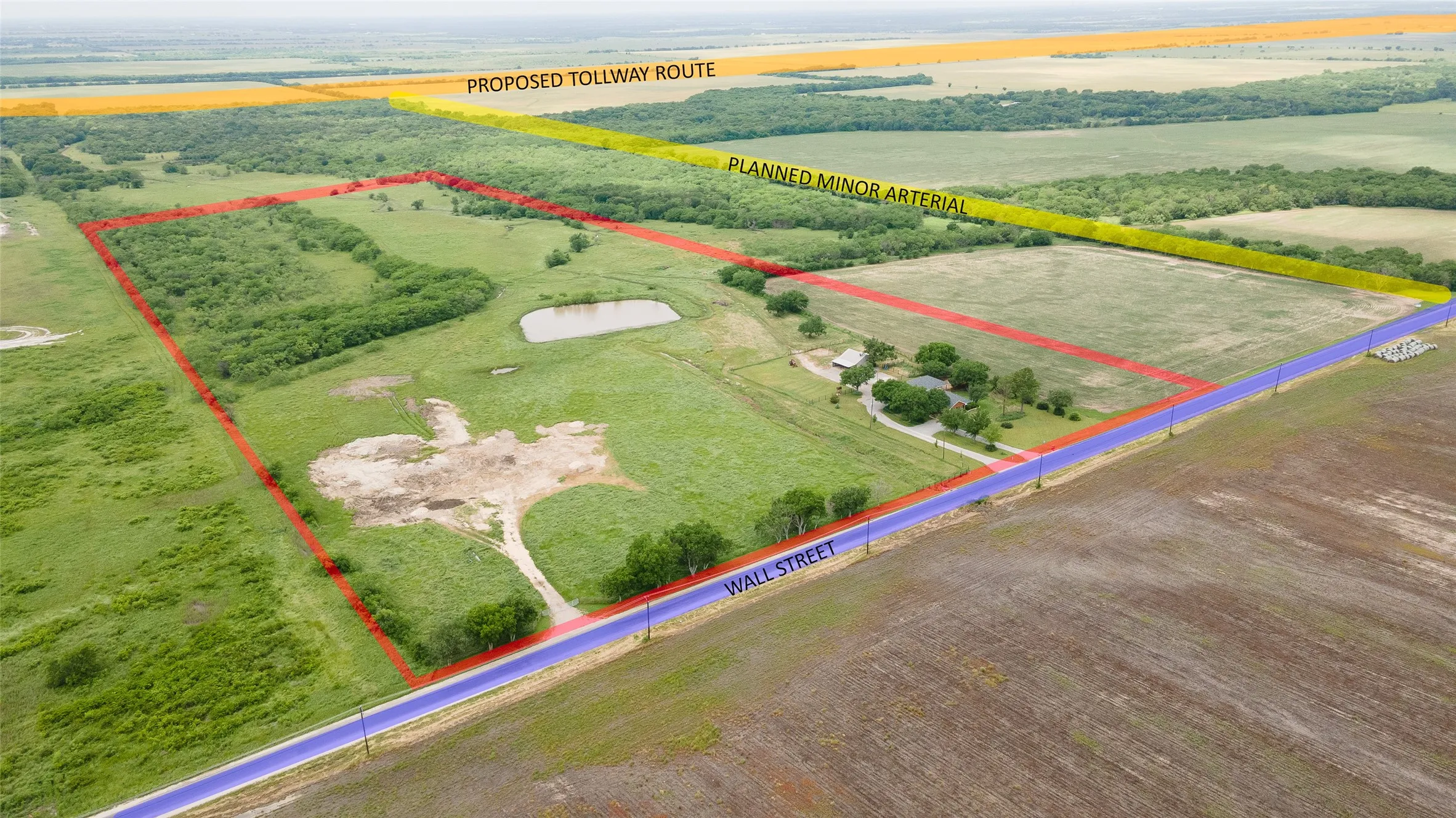 Aerial view with a rural view