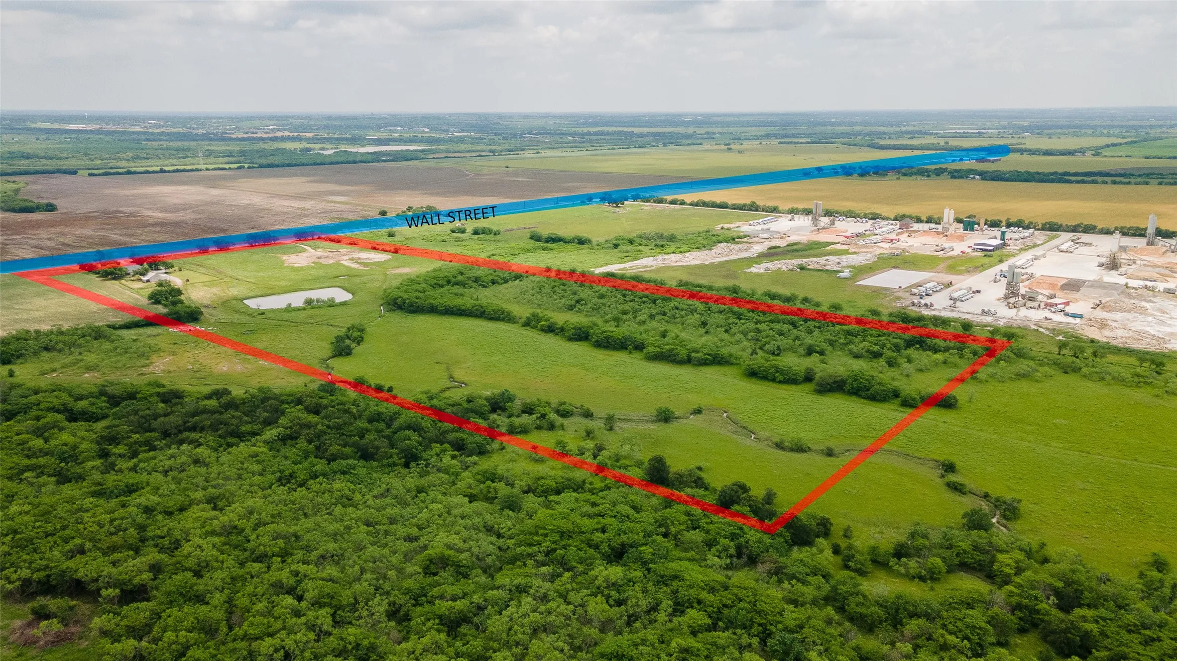 Aerial view with a rural view