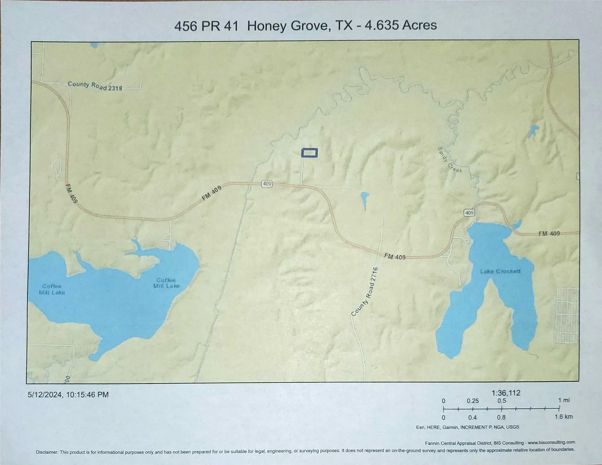 Map from Fannin CAD