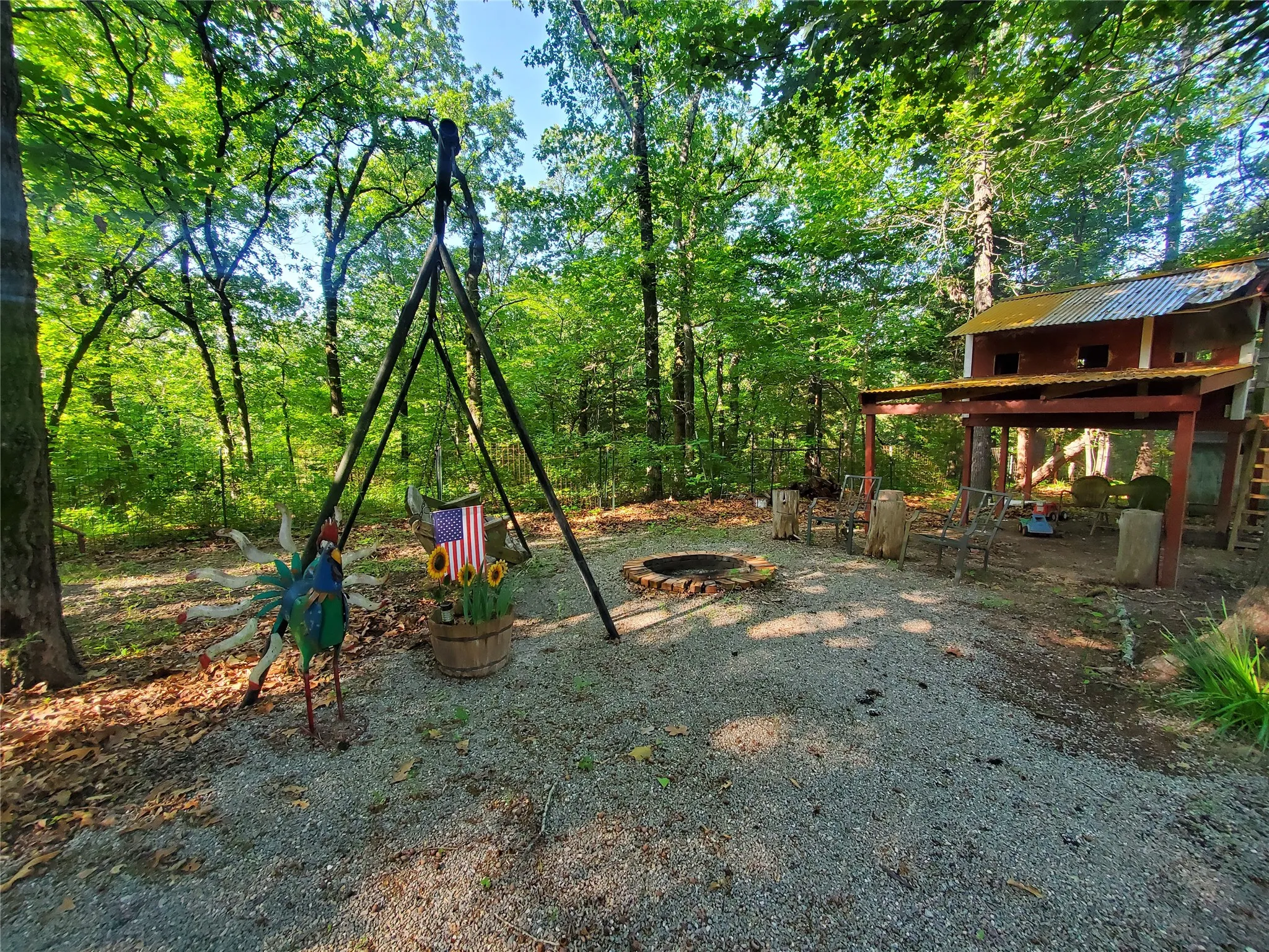 View of yard with a fire pit
