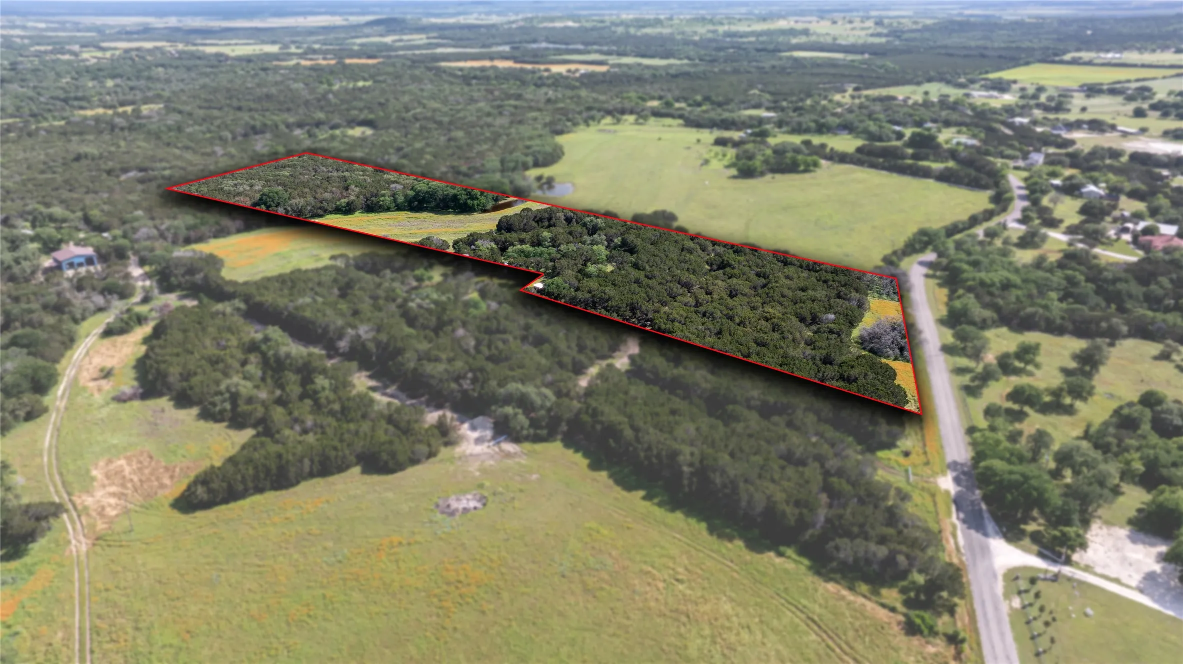 Bird's eye view featuring a rural view