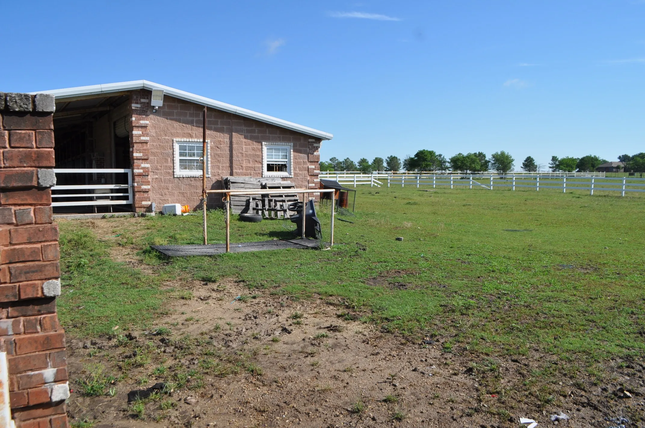 View of yard with a rural view