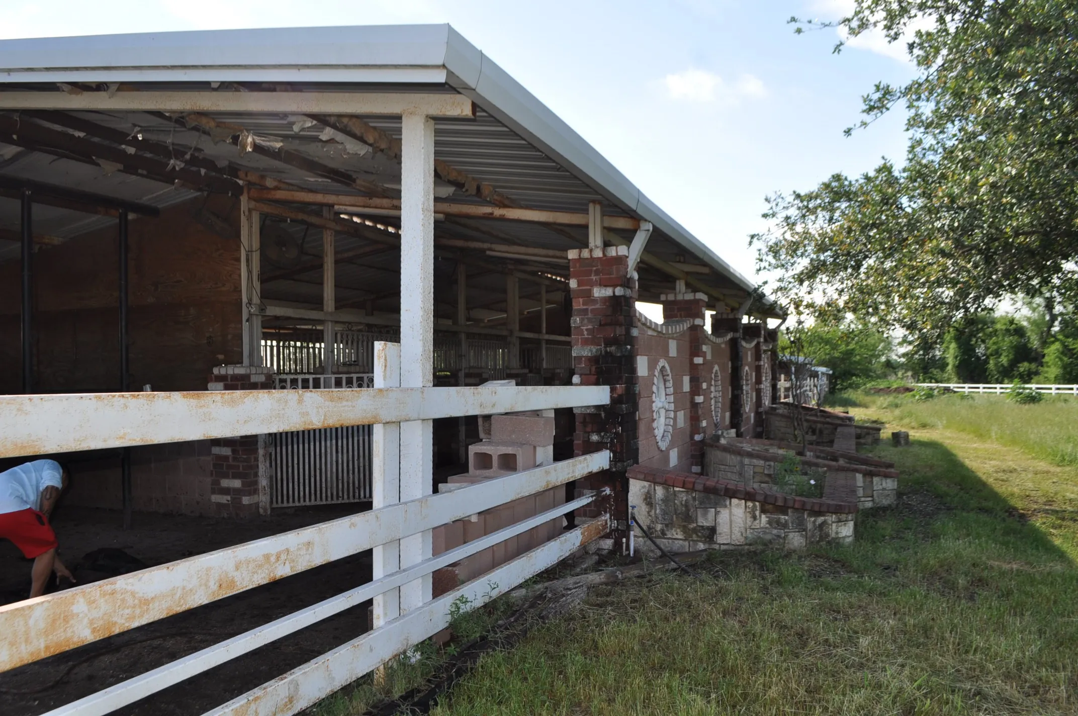 View of horse barn