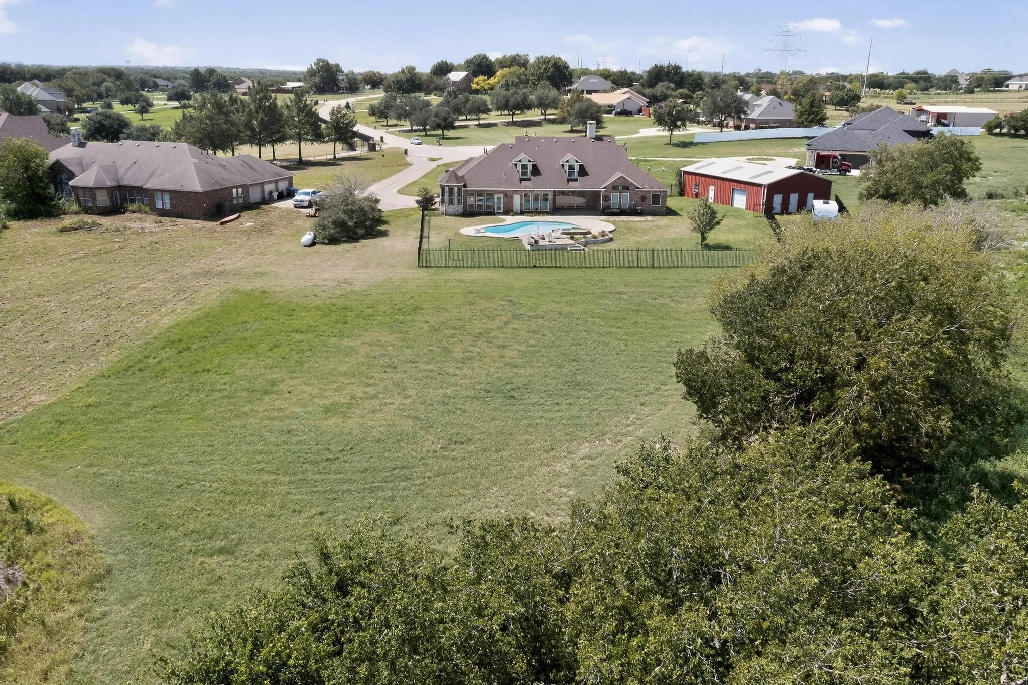 Aerial view of back of house